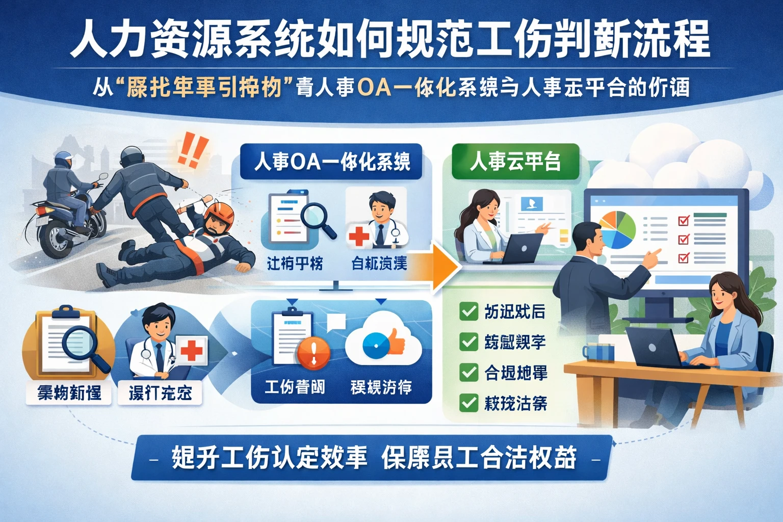 人力资源系统如何规范工伤判断流程：从“摩托车牵引摔伤”看人事OA一体化系统与人事云平台的价值