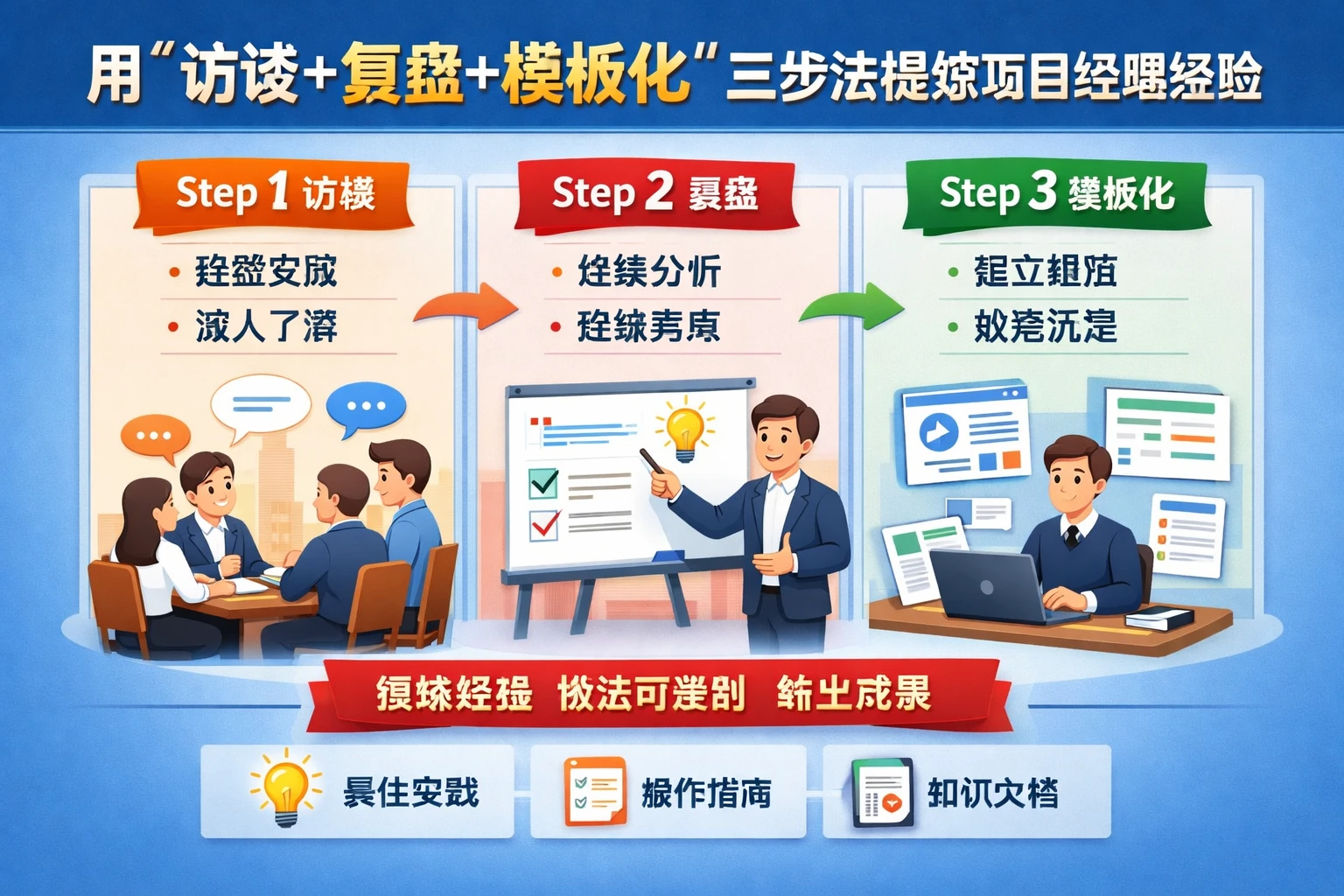 用“访谈+复盘+模板化”三步法提炼项目经理经验