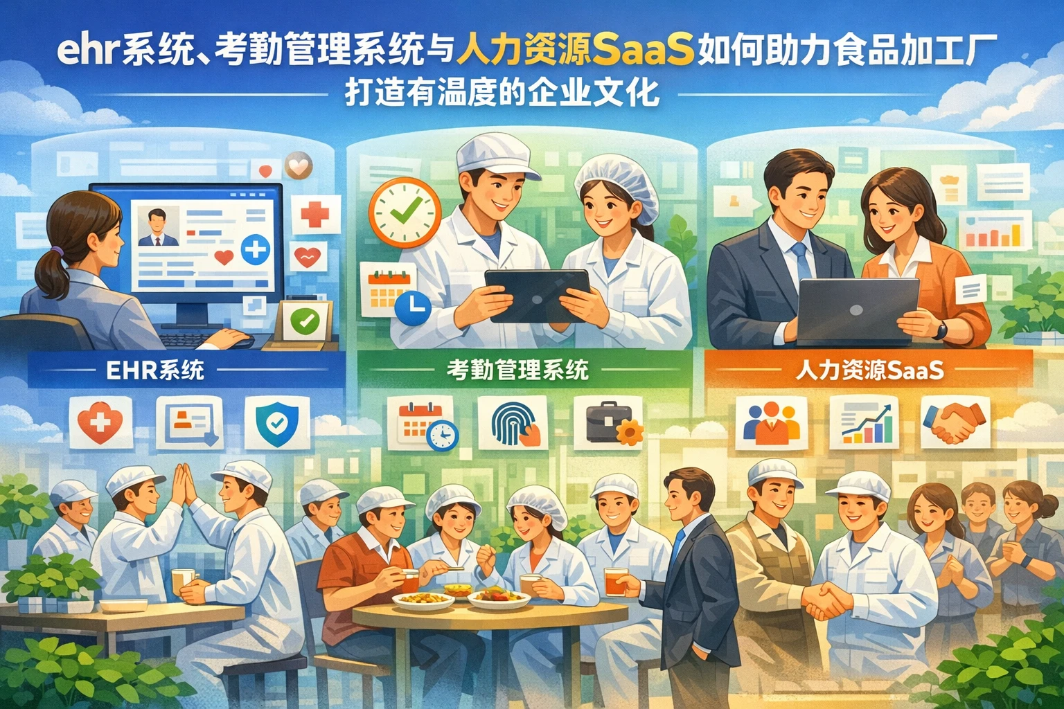 ehr系统、考勤管理系统与人力资源SaaS如何助力食品加工厂打造有温度的企业文化