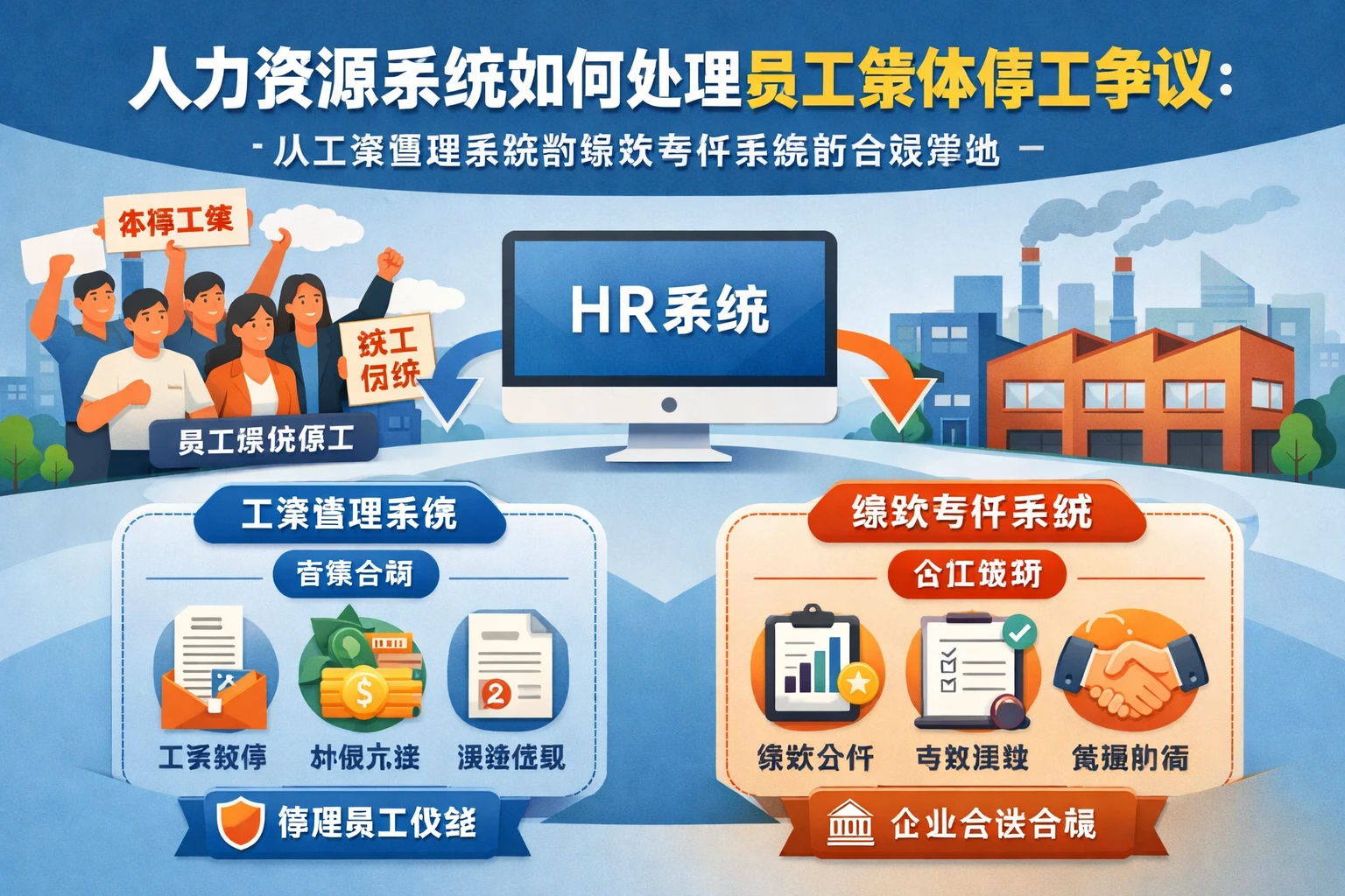 人力资源系统如何处理员工集体停工争议：从工资管理系统到绩效考评系统的合规落地