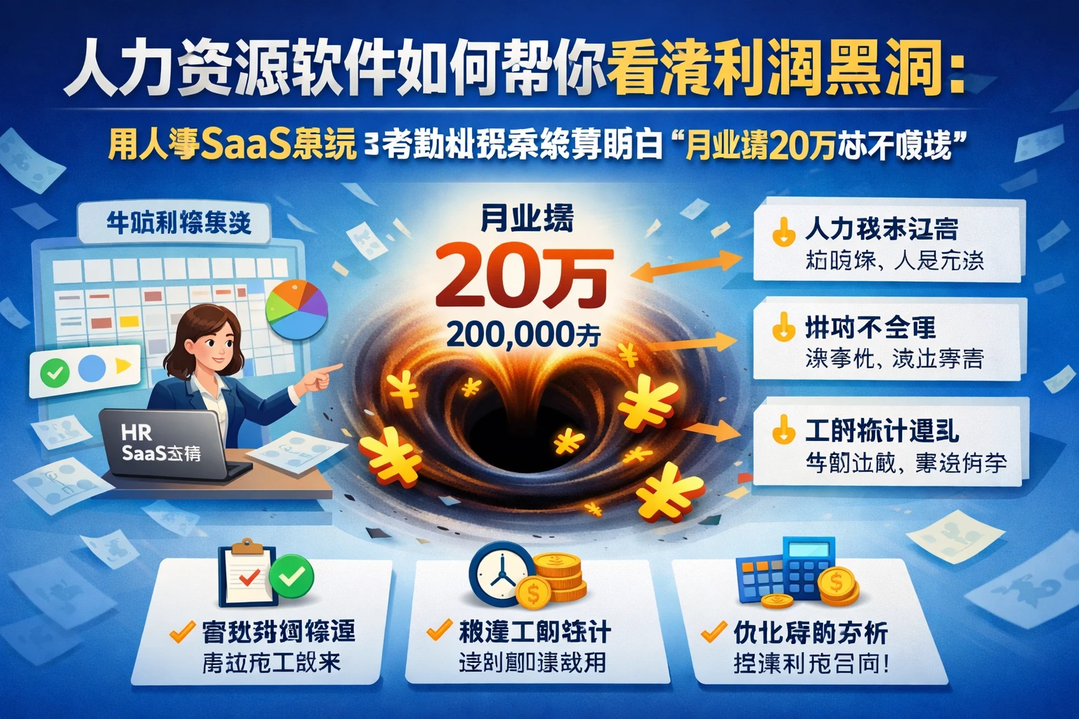 人力资源软件如何帮你看清利润黑洞：用人事SaaS系统与考勤排班系统算明白“月业绩20万却不赚钱”
