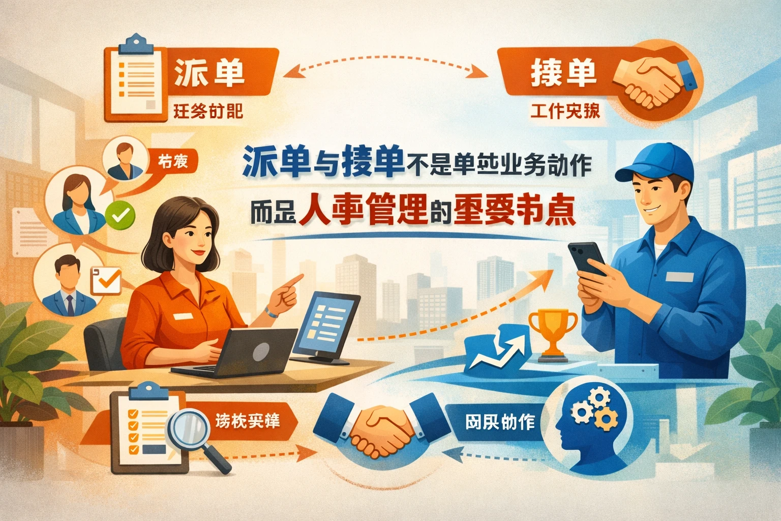 派单与接单不是单纯业务动作，而是人事管理的重要节点