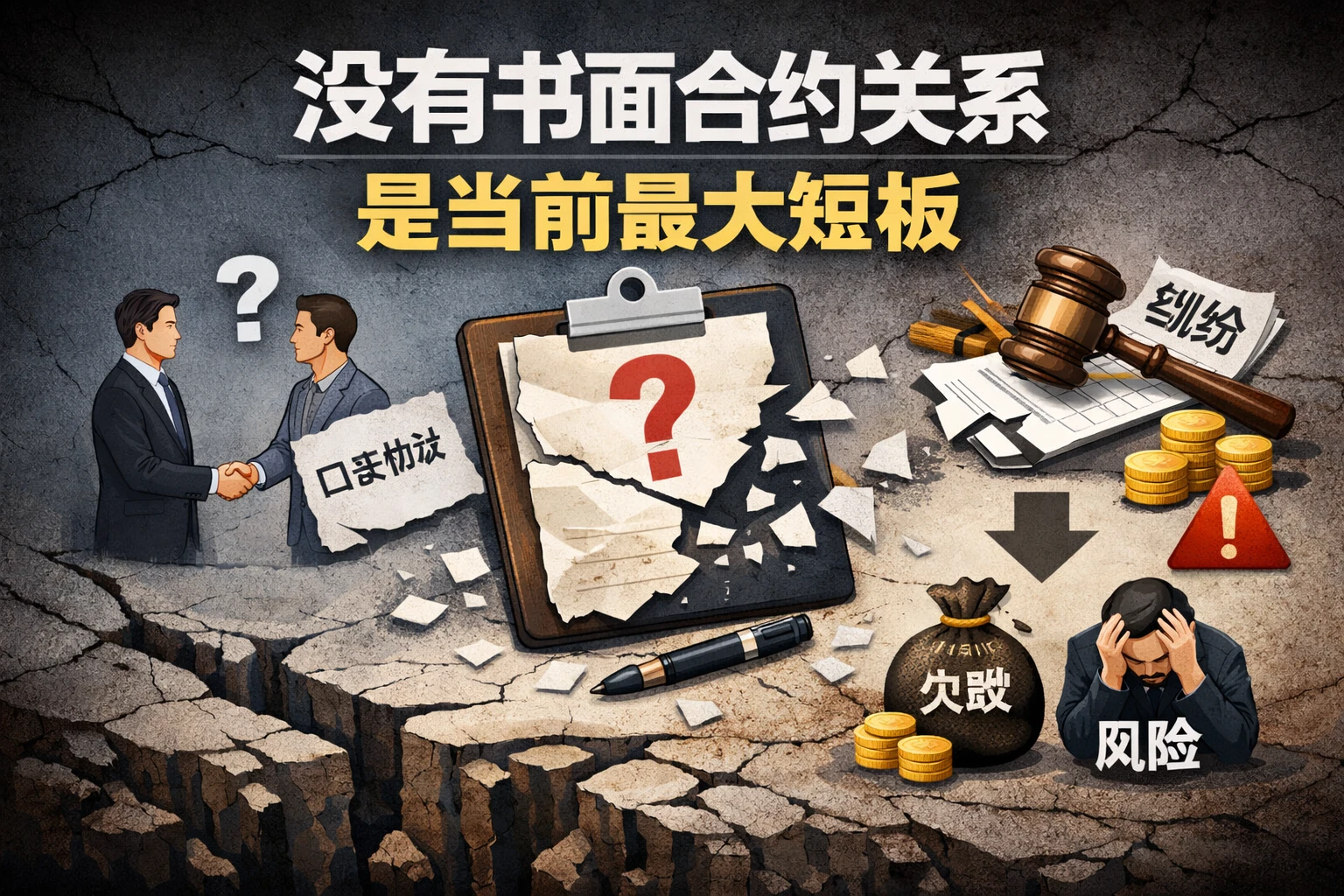 没有书面合约关系，是当前最大短板