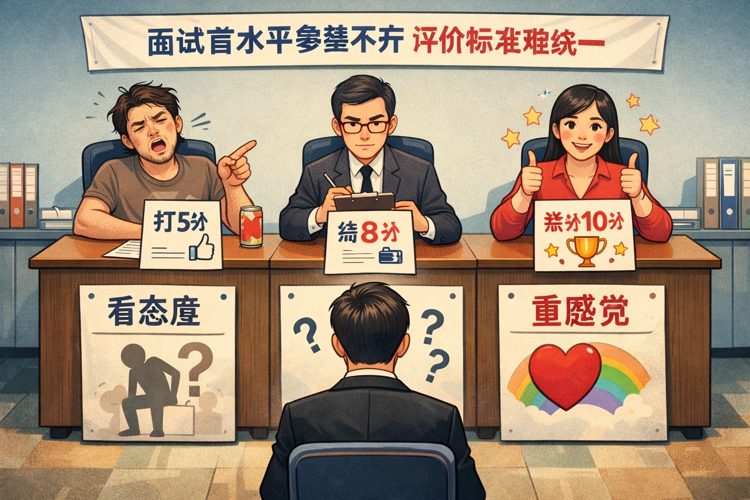 面试官水平参差不齐，评价标准难统一