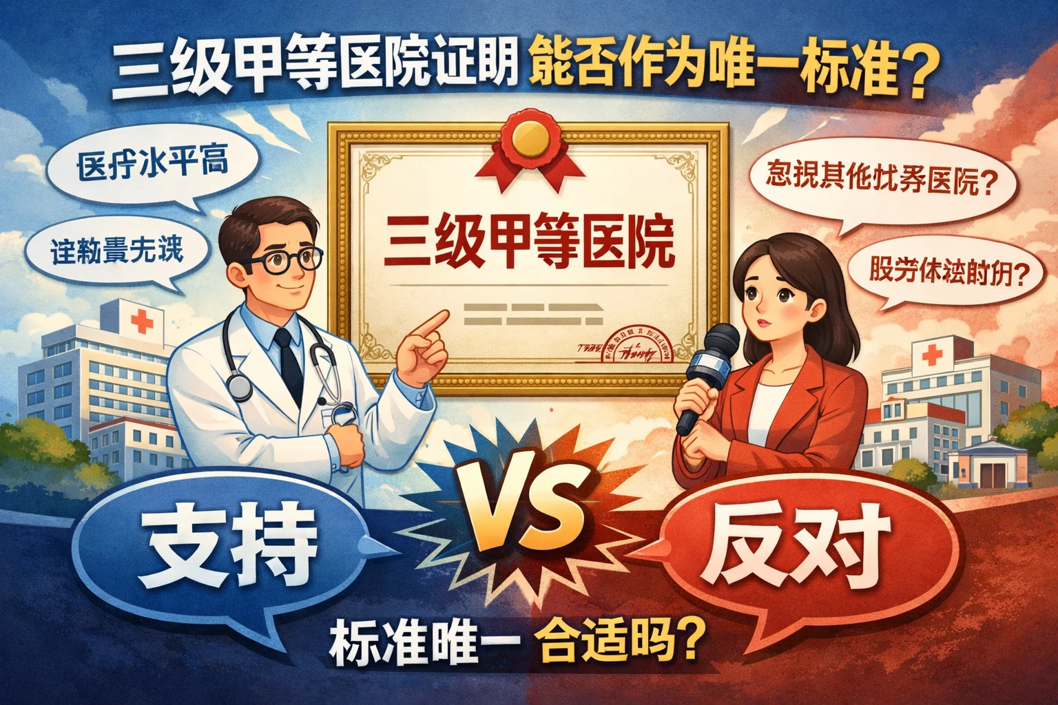 三级甲等医院证明能否作为唯一标准