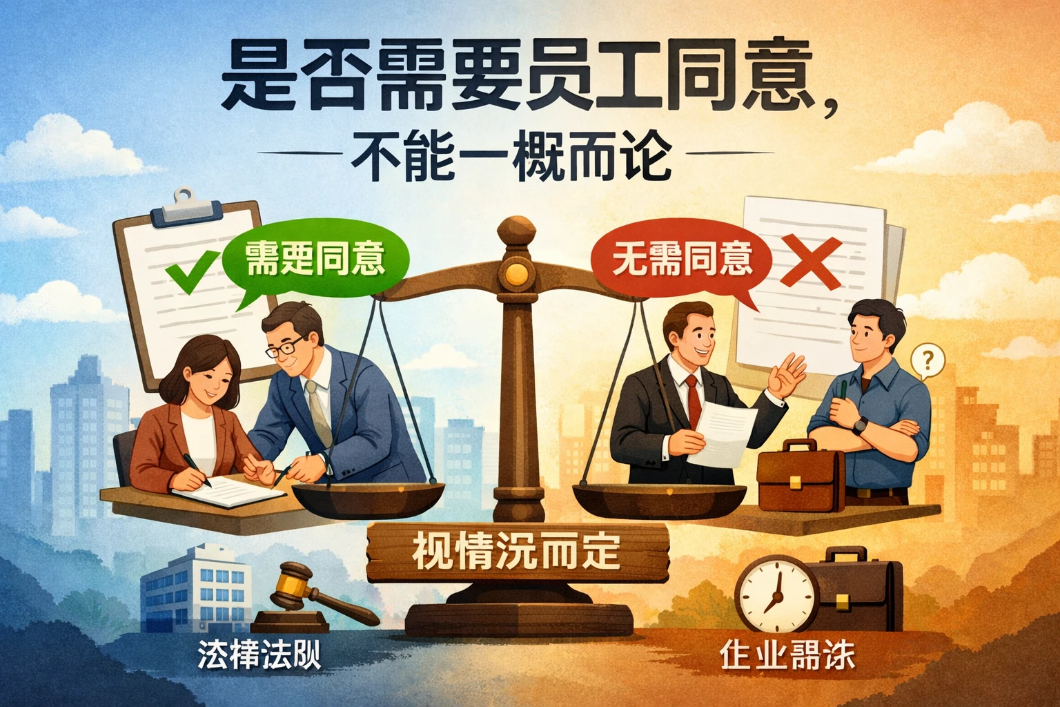 是否需要员工同意，不能一概而论