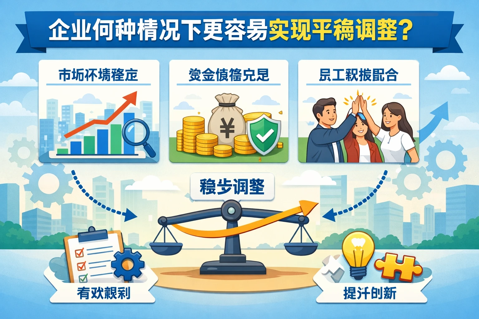 企业何种情况下更容易实现平稳调整