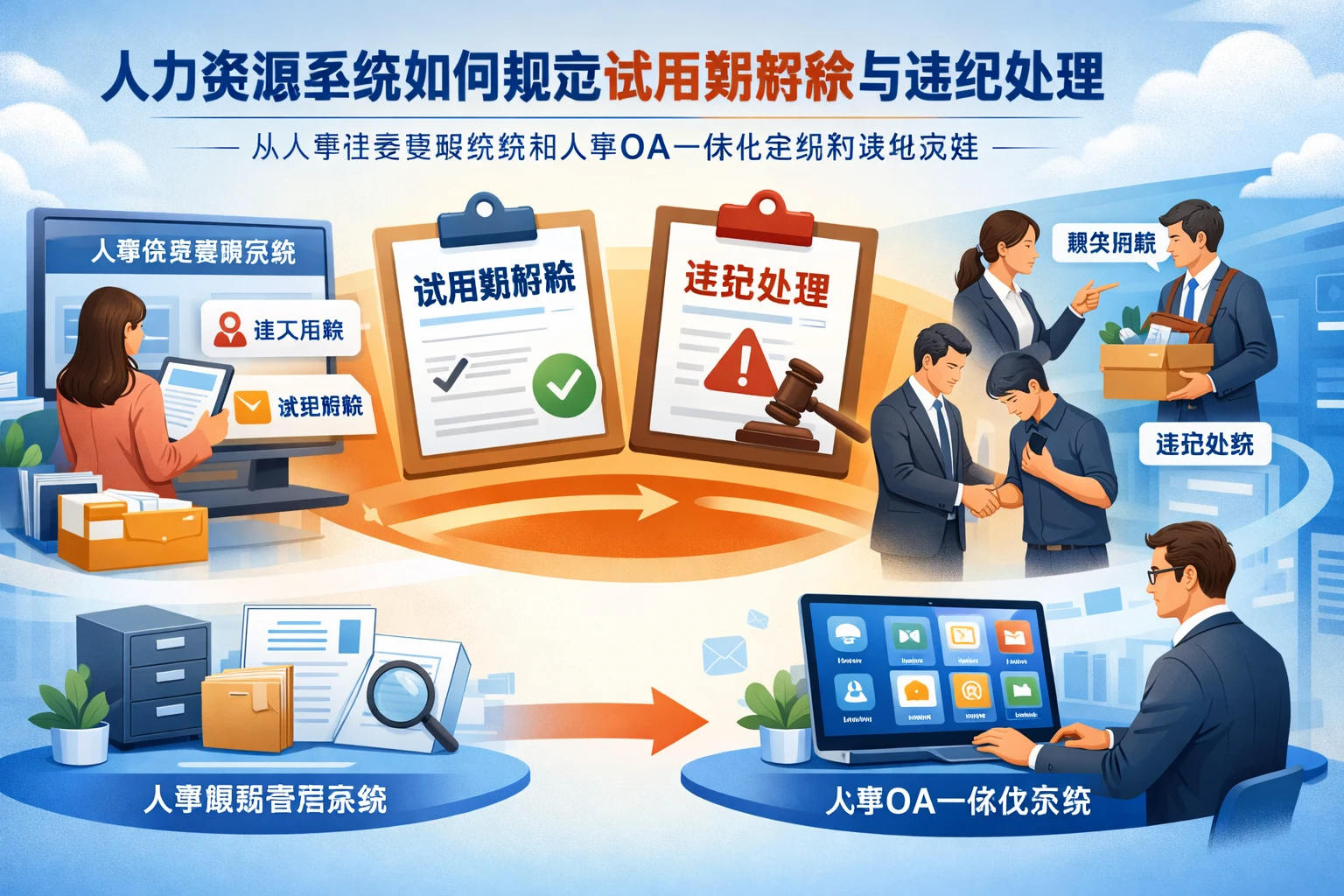 人力资源系统如何规范试用期解除与违纪处理：从人事档案管理系统到人事OA一体化系统的落地实践