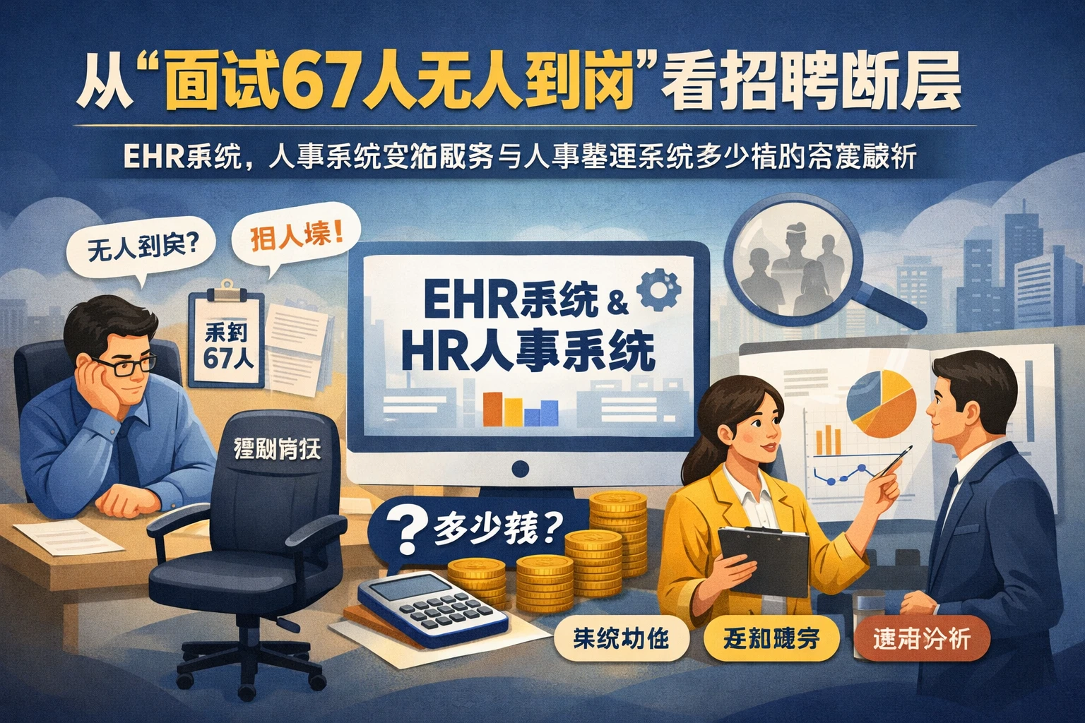 从“面试67人无人到岗”看招聘断层：ehr系统、人事系统实施服务与人事管理系统多少钱的深度解析