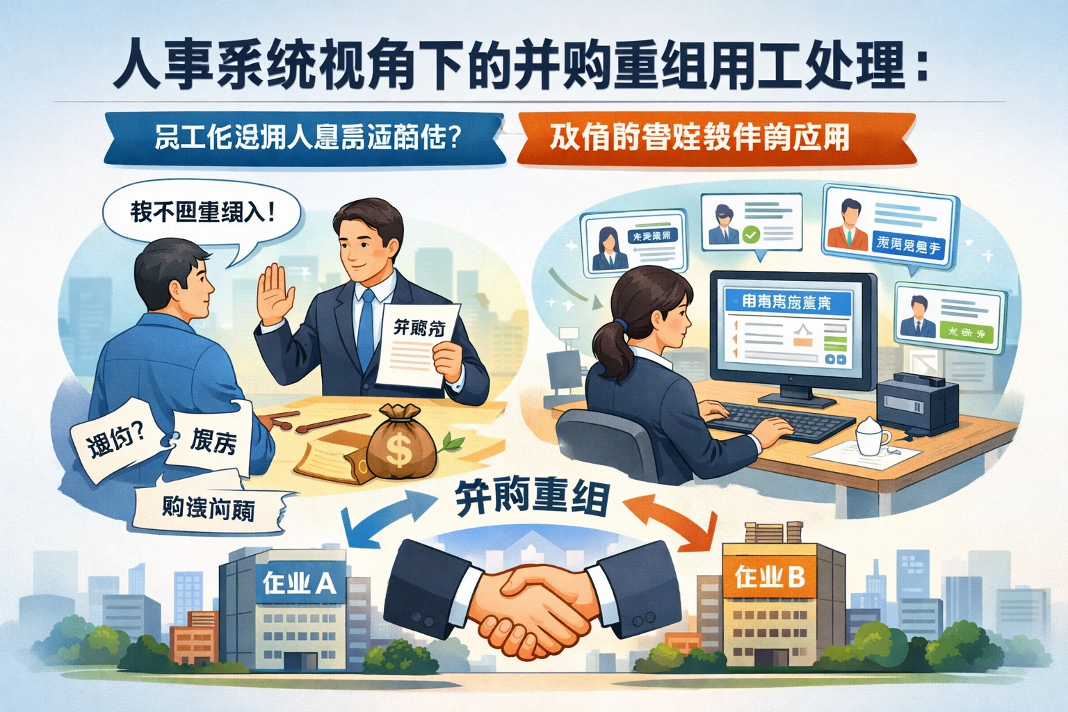 人事系统视角下的并购重组用工处理:员工拒绝调入是否应赔偿及招聘管理软件的应用