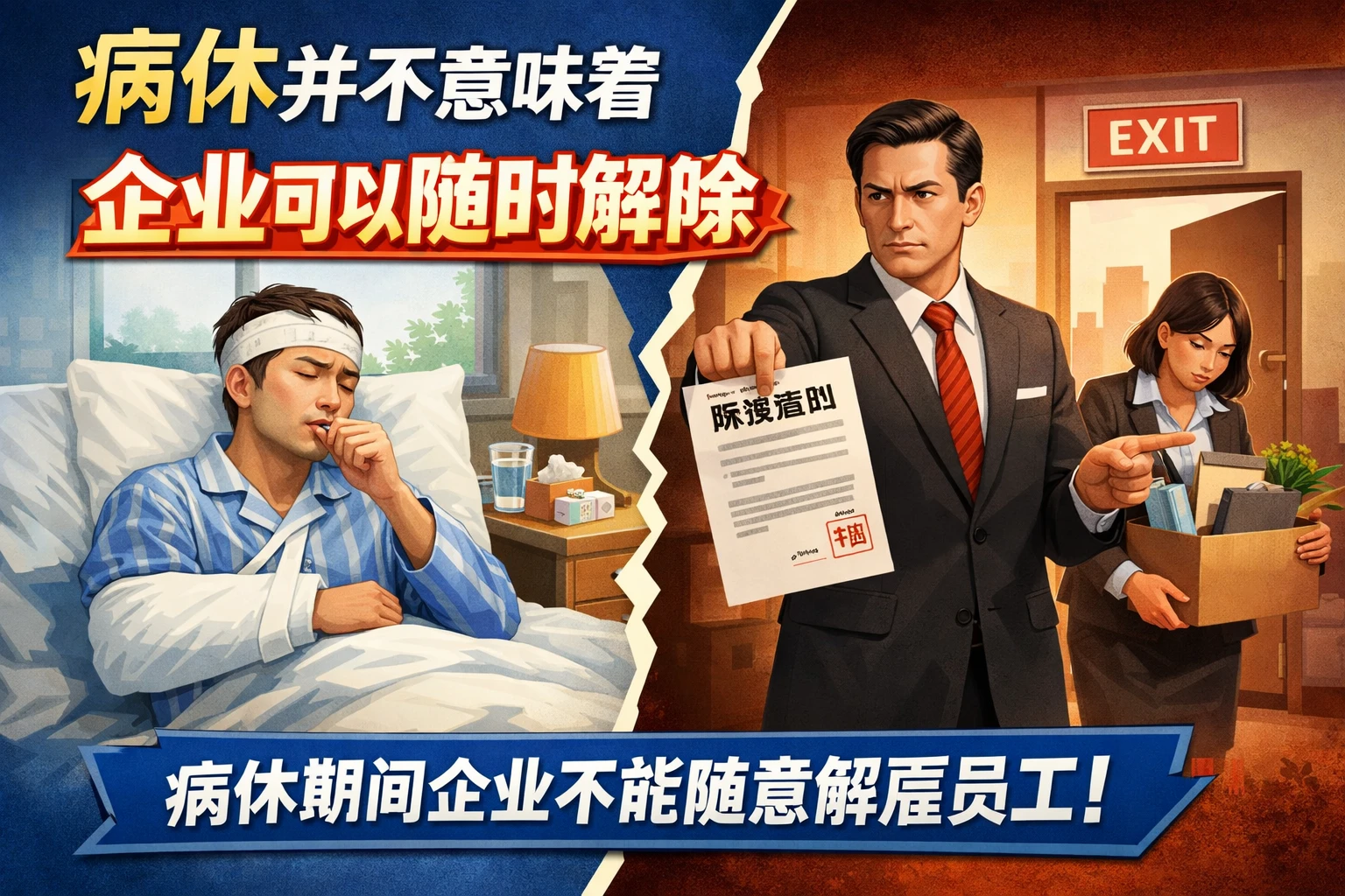 2. 病休并不意味着企业可以随时解除
