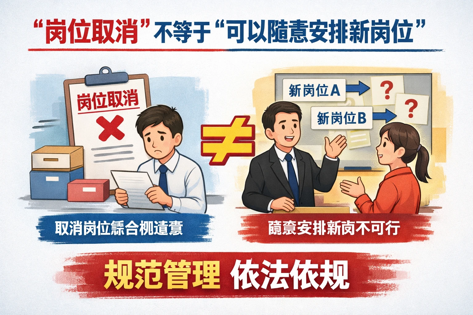 “岗位取消”不等于“可以随意安排新岗位”