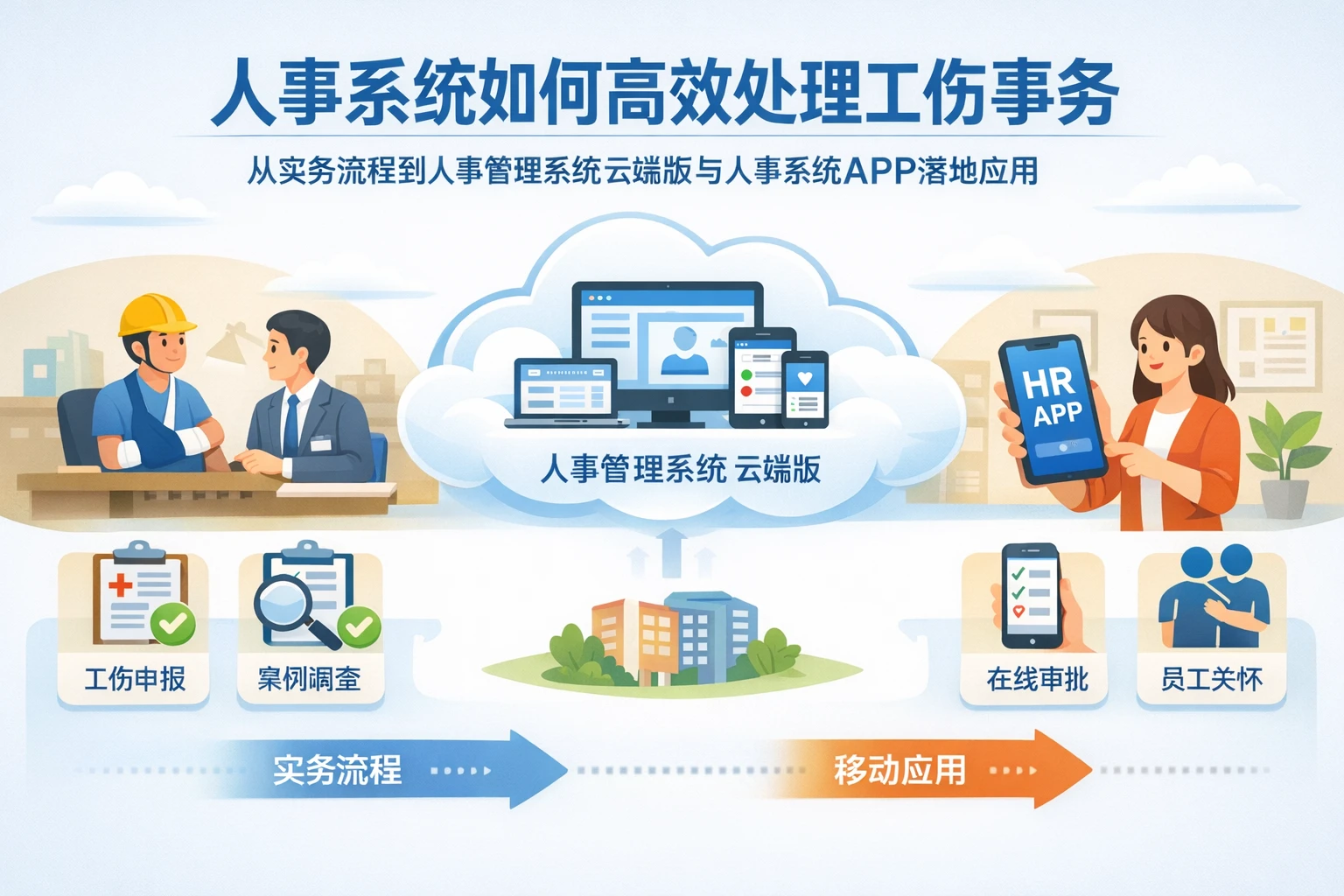 人事系统如何高效处理工伤事务：从实务流程到人事管理系统云端版与人事系统APP落地应用