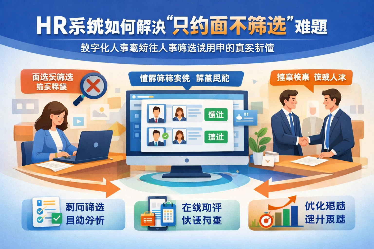 HR系统如何解决“只约面不筛选”难题:数字化人事系统在人事系统试用中的真实价值