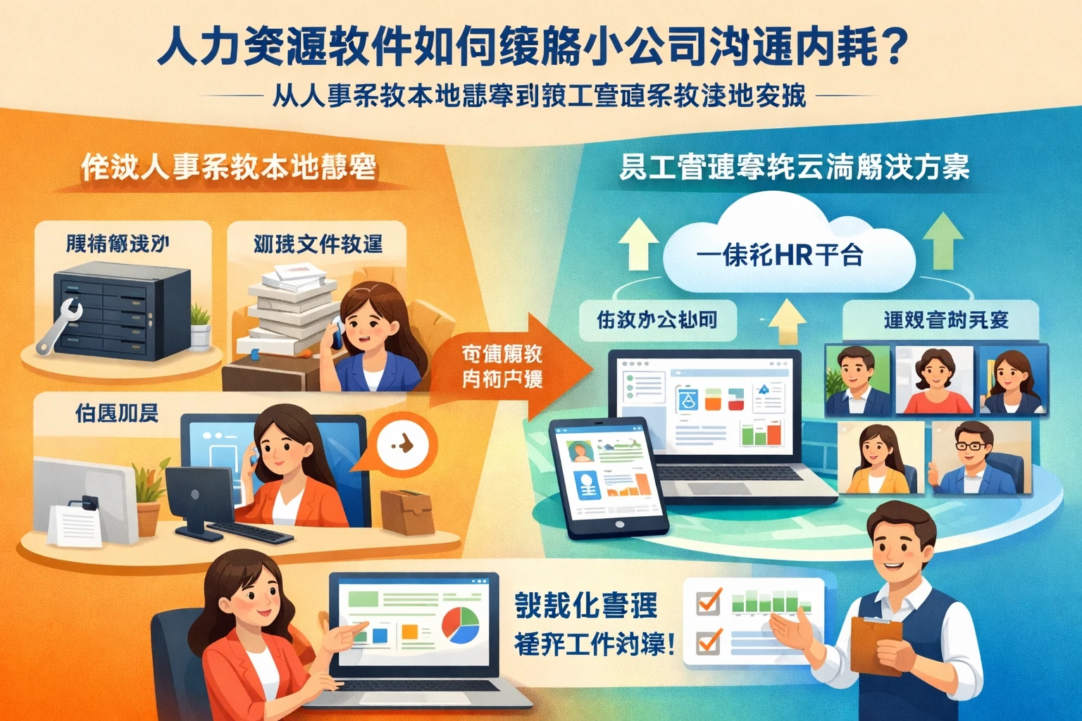 人力资源软件如何缓解小公司沟通内耗：从人事系统本地部署到员工管理系统落地实践