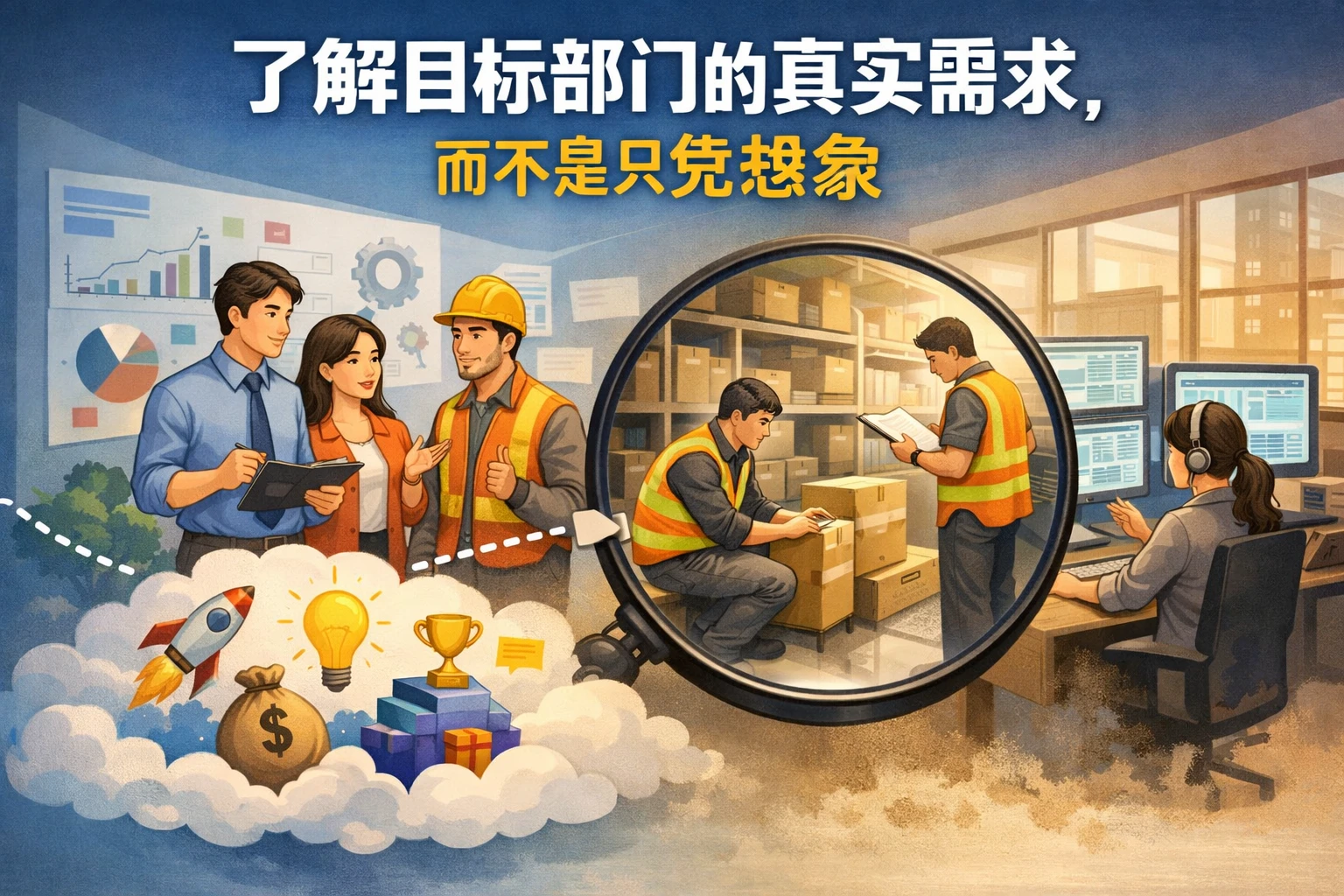 了解目标部门的真实需求,而不是只凭想象