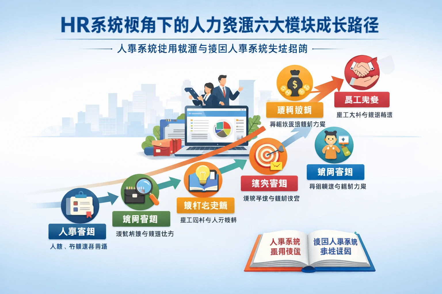 HR系统视角下的人力资源六大模块成长路径：人事系统使用教程与集团人事系统实践指南