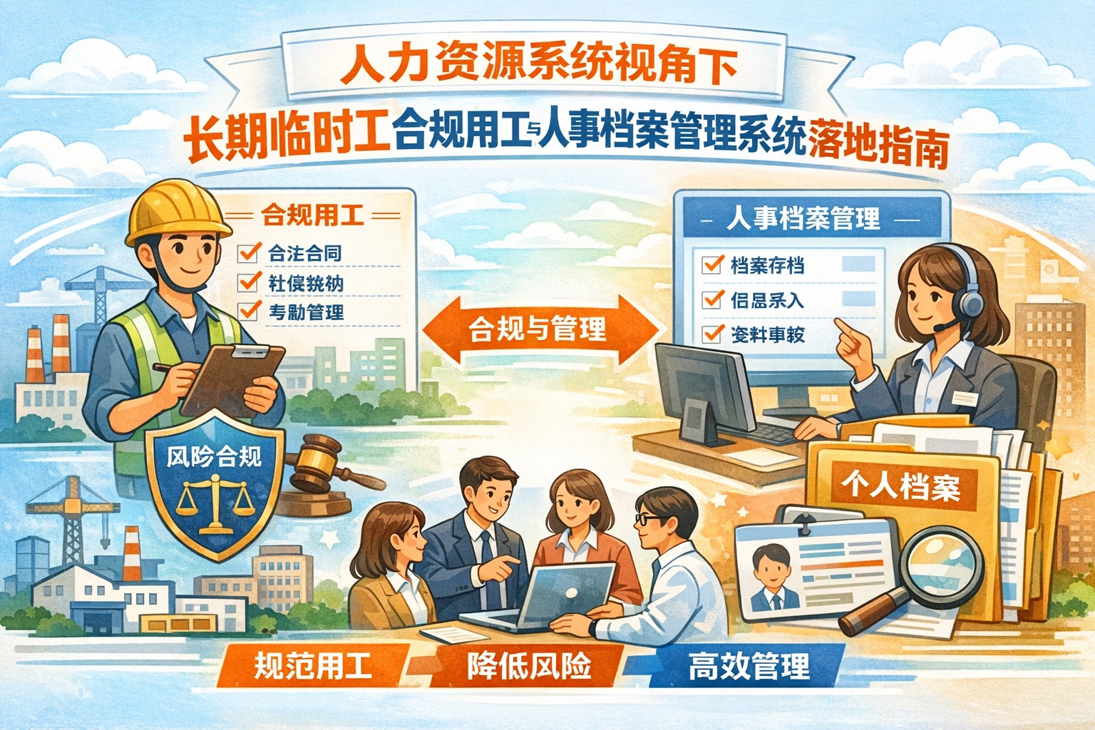 人力资源系统视角下，长期临时工合规用工与人事档案管理系统落地指南