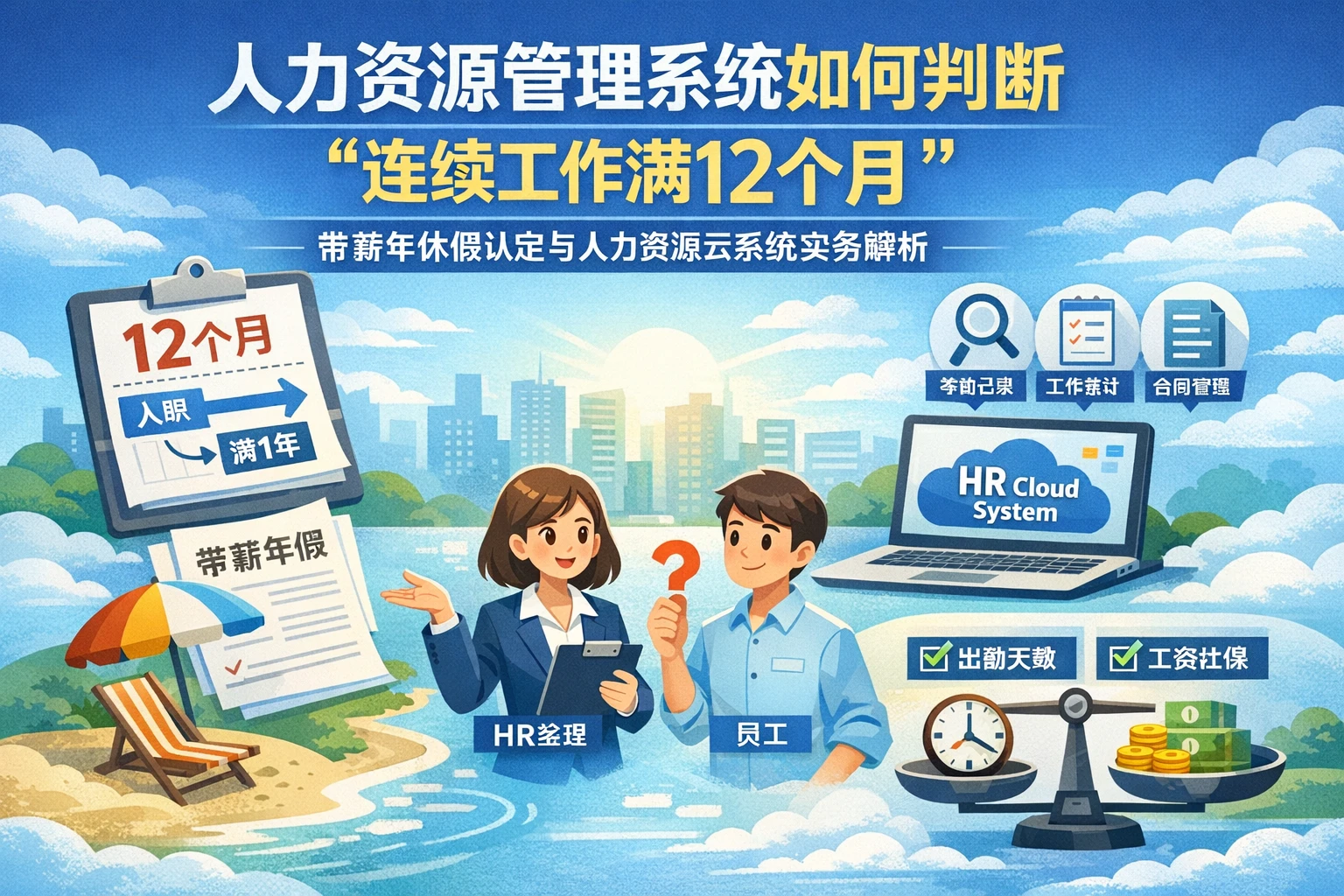 人力资源管理系统如何判断“连续工作满12个月”：带薪年休假认定与人力资源云系统实务解析