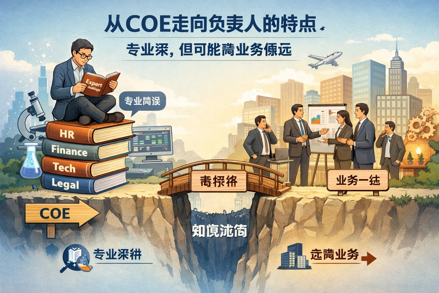 从COE走向负责人的特点：专业深，但可能离业务偏远