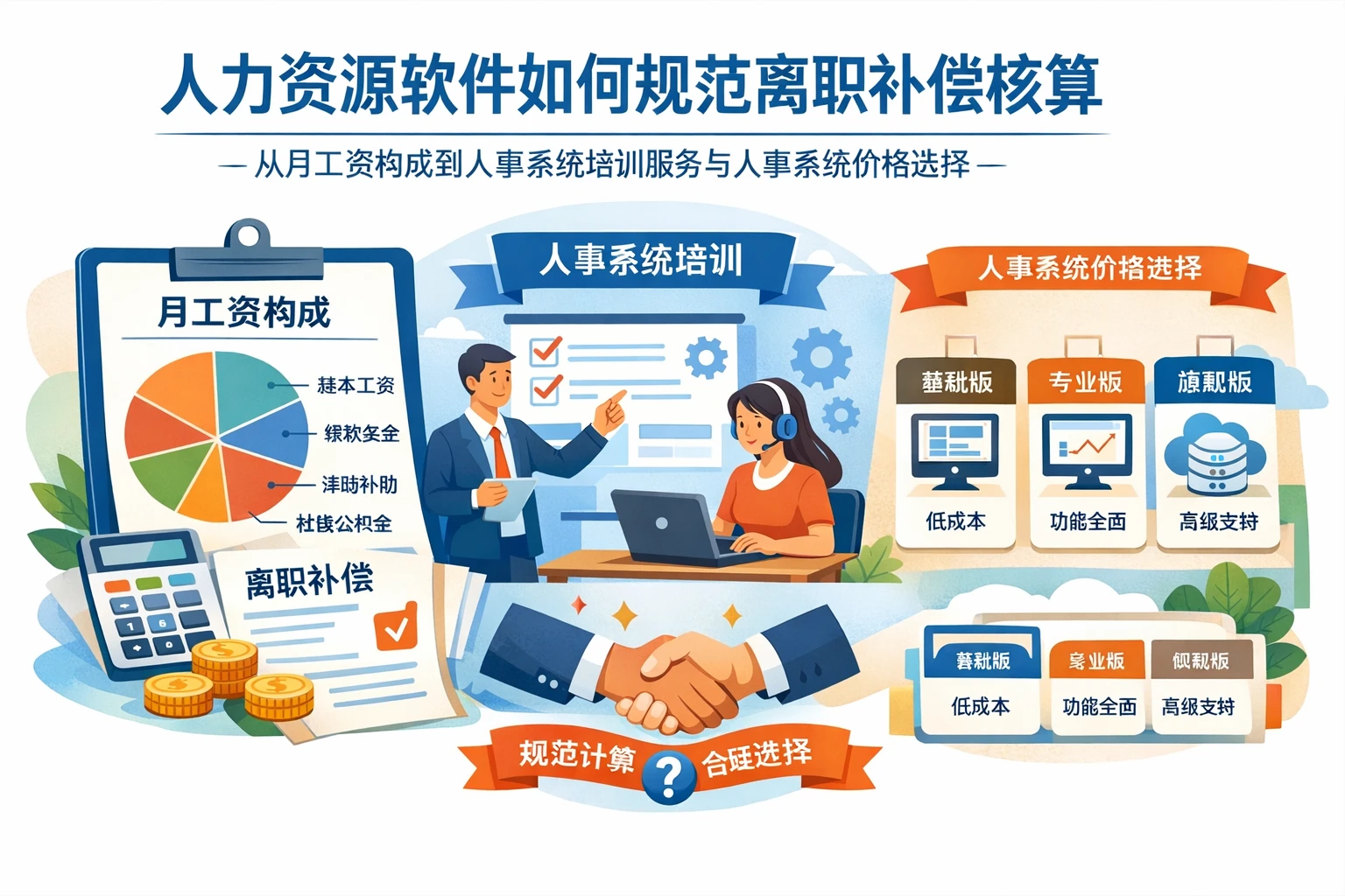 人力资源软件如何规范离职补偿核算：从月工资构成到人事系统培训服务与人事系统价格选择
