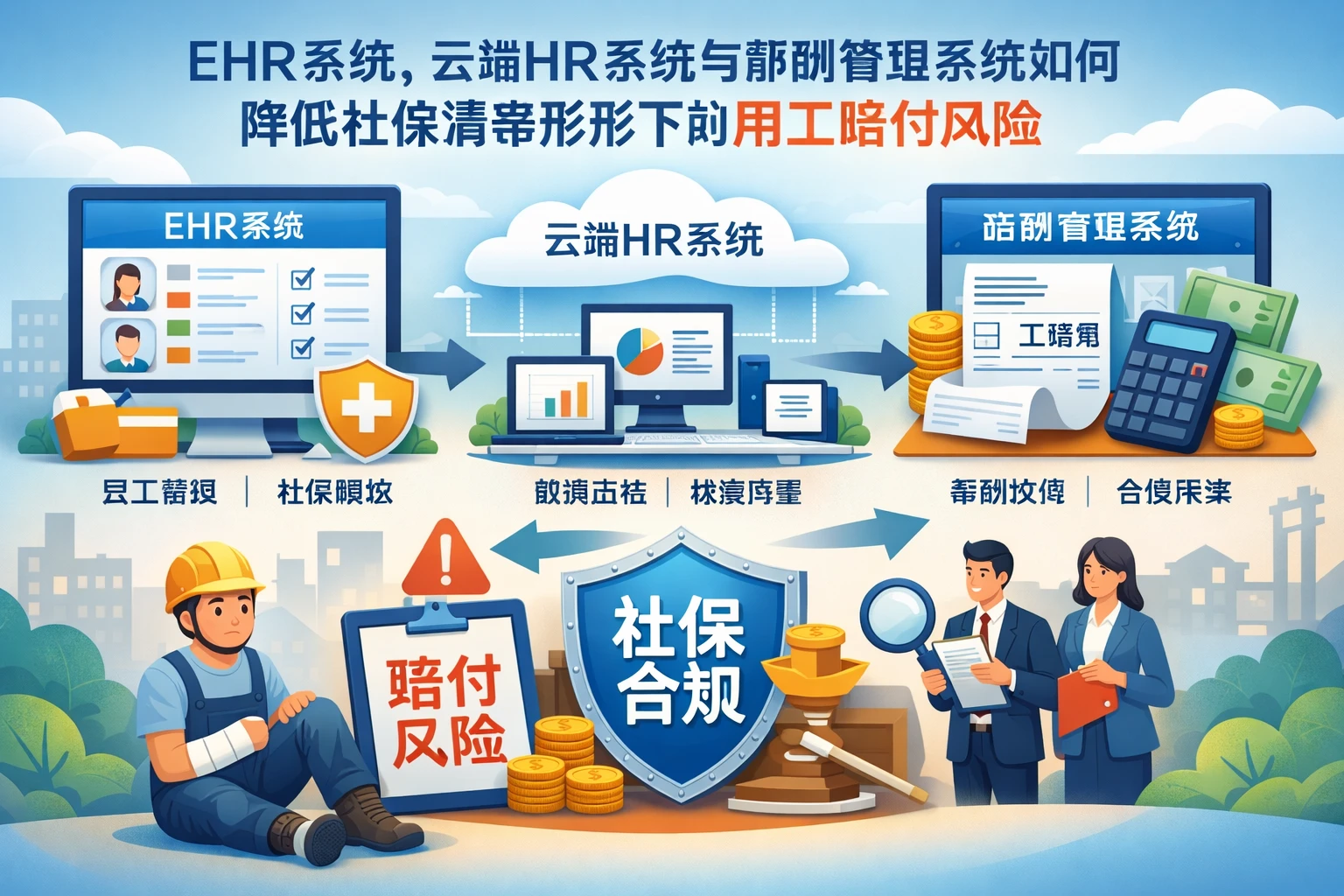 ehr系统、云端HR系统与薪酬管理系统如何降低社保漏缴情形下的用工赔付风险