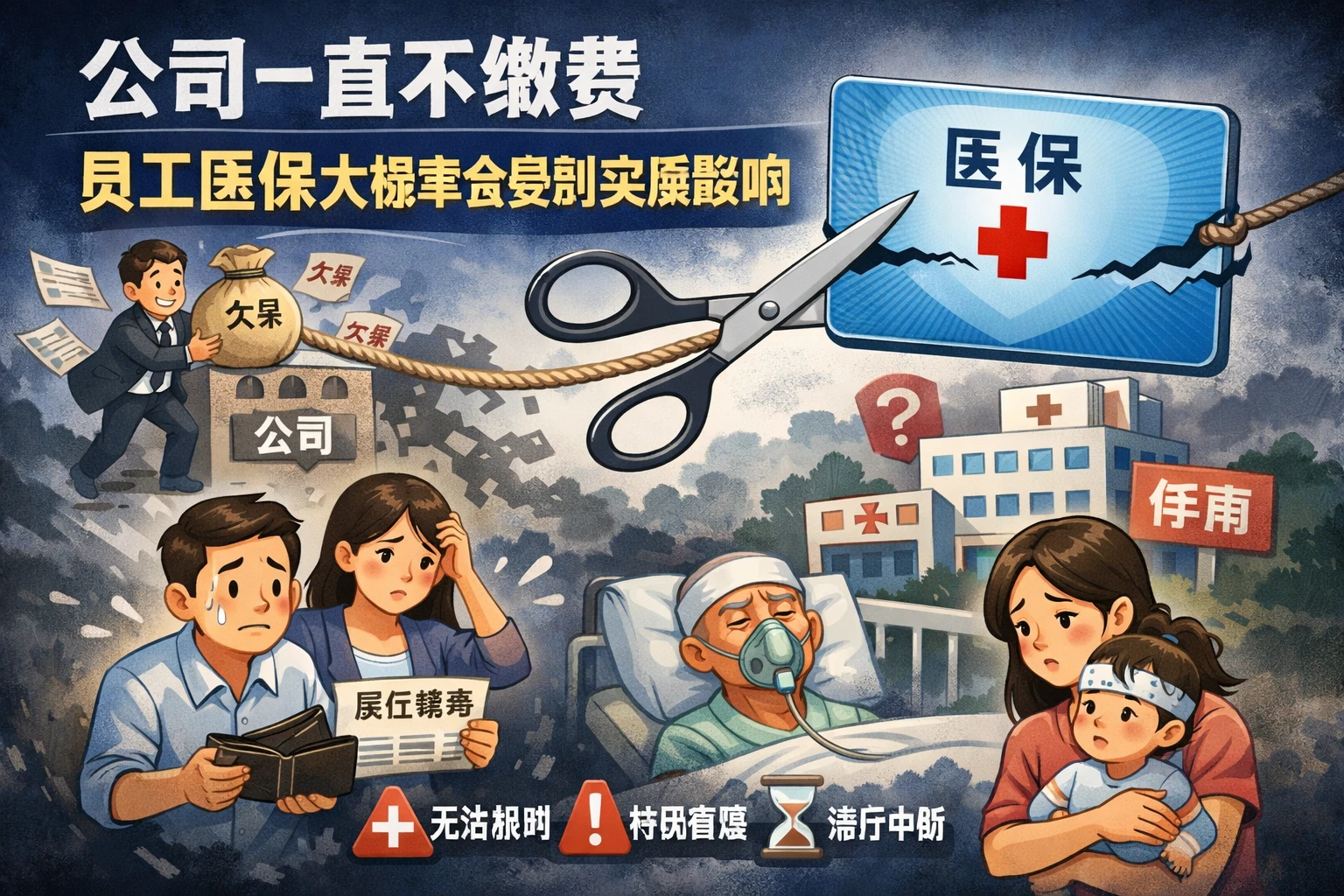 公司一直不缴费,员工医保大概率会受到实质影响