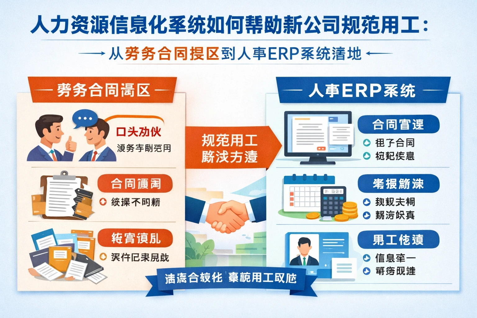 人力资源信息化系统如何帮助新公司规范用工：从劳务合同误区到人事ERP系统落地