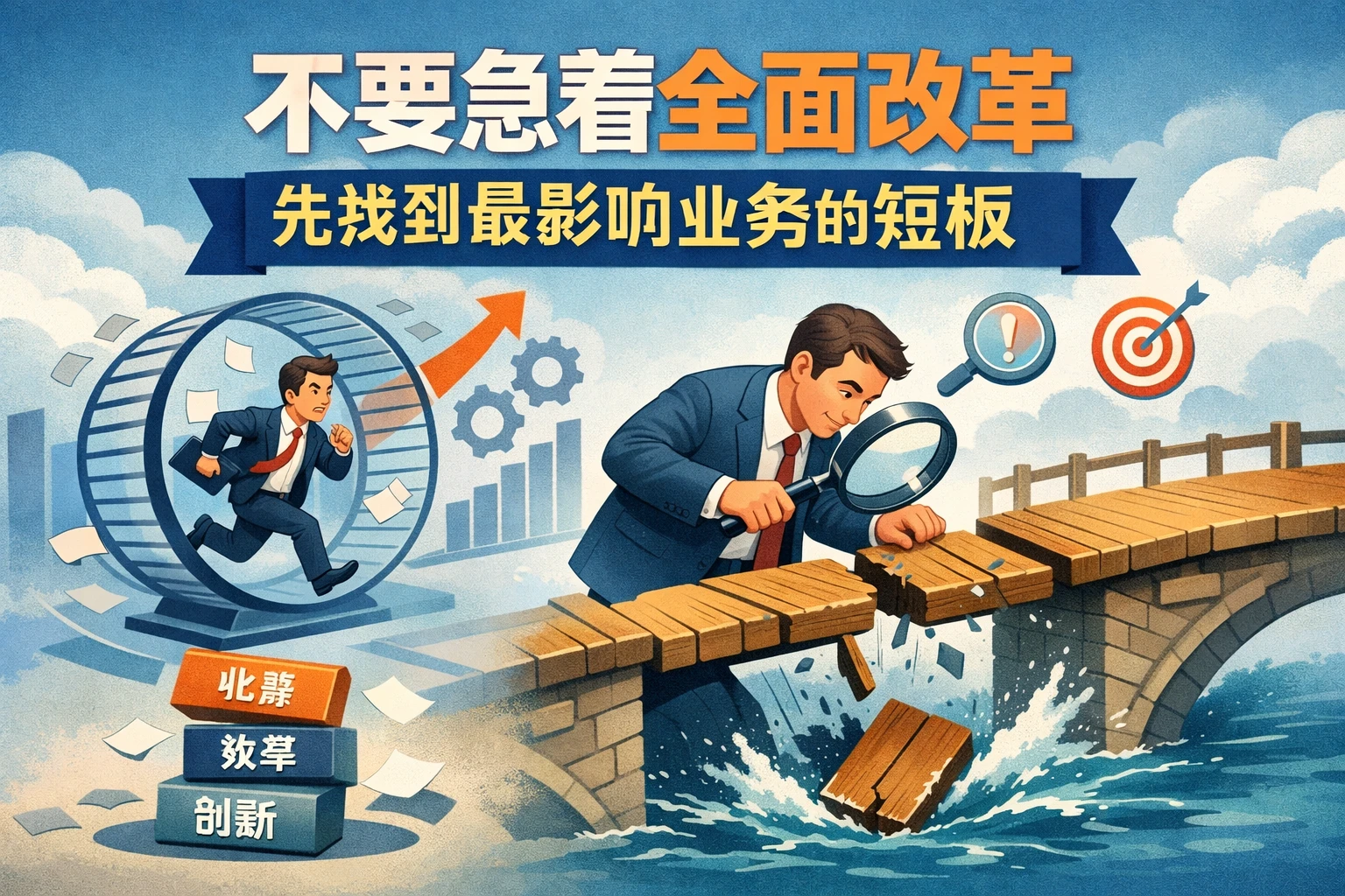 不要急着全面改革，先找到最影响业务的短板