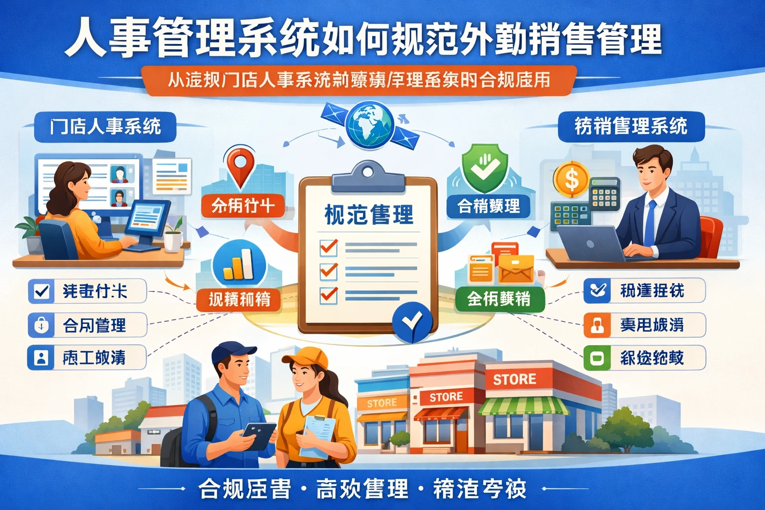 人事管理系统如何规范外勤销售管理：从连锁门店人事系统到薪酬管理系统的合规应用