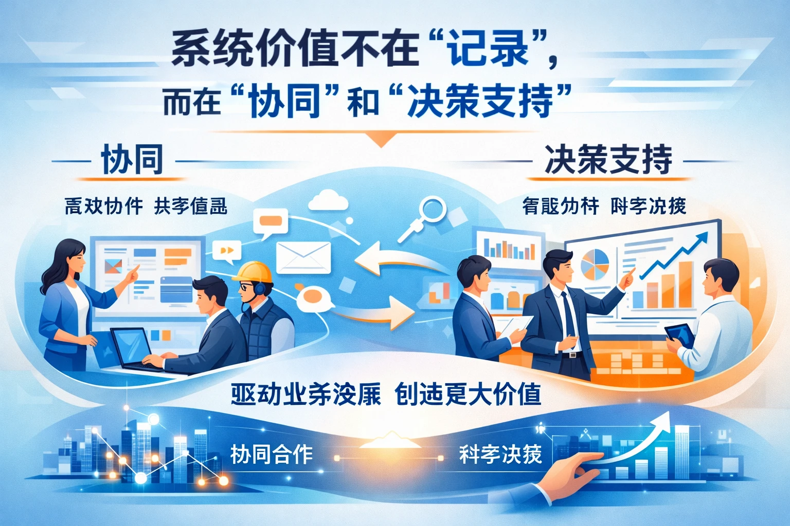系统价值不在“记录”，而在“协同”和“决策支持”