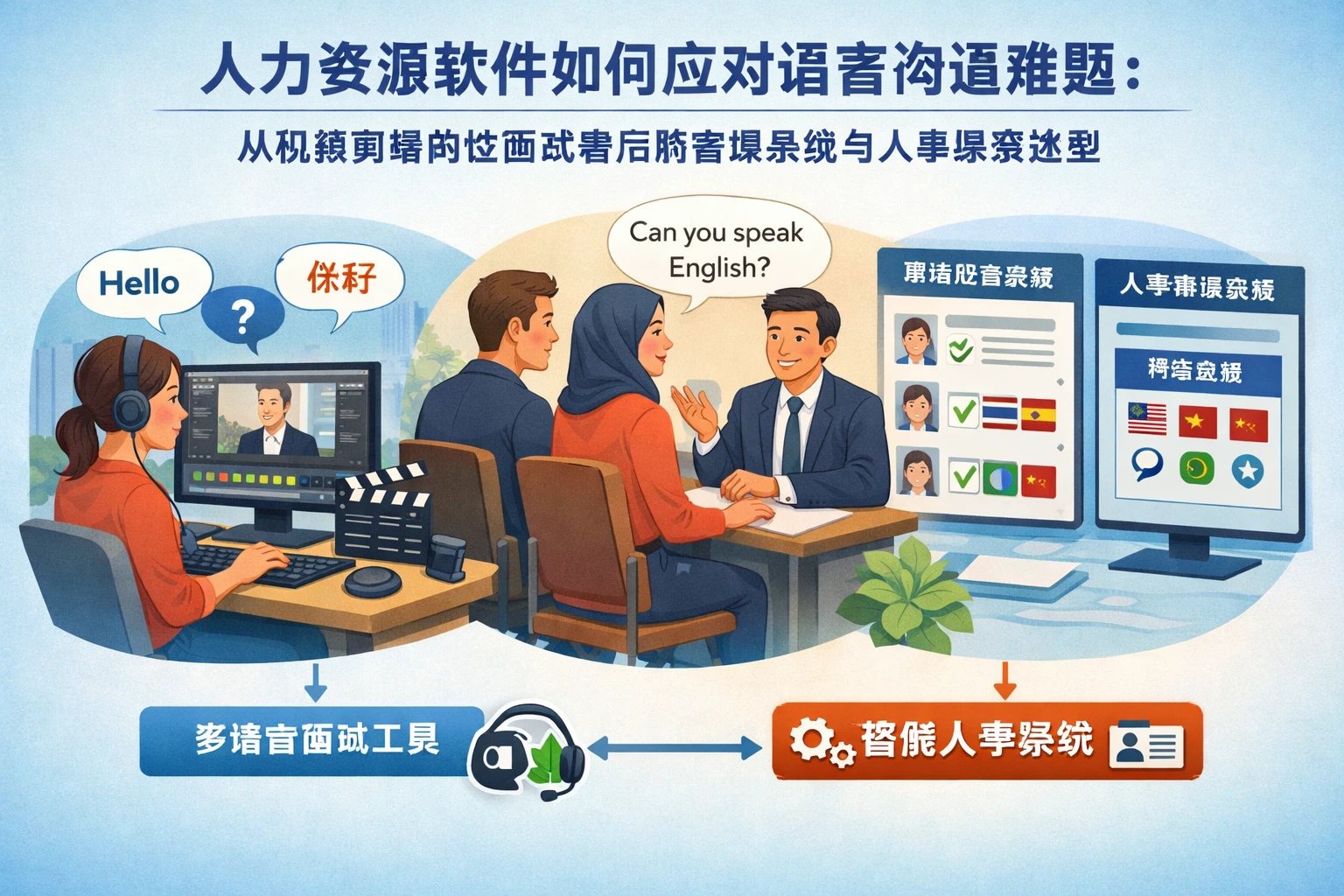 人力资源软件如何应对语言沟通难题：从视频剪辑岗位面试看招聘管理系统与人事系统选型