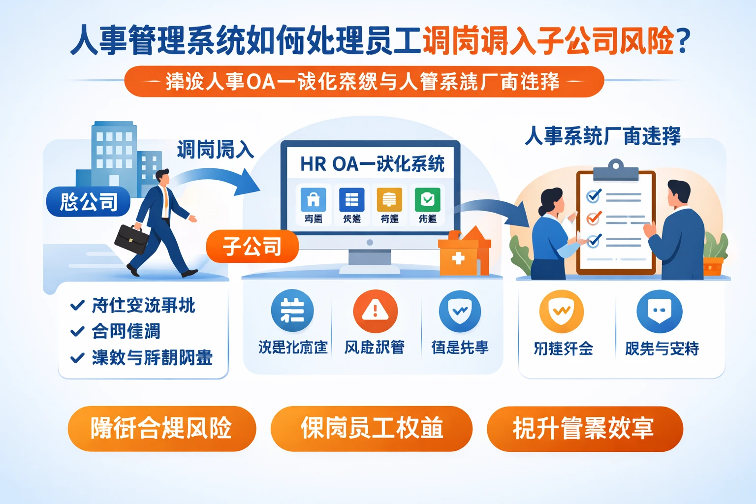 人事管理系统如何处理员工调岗调入子公司风险？兼谈人事OA一体化系统与人事系统厂商选择