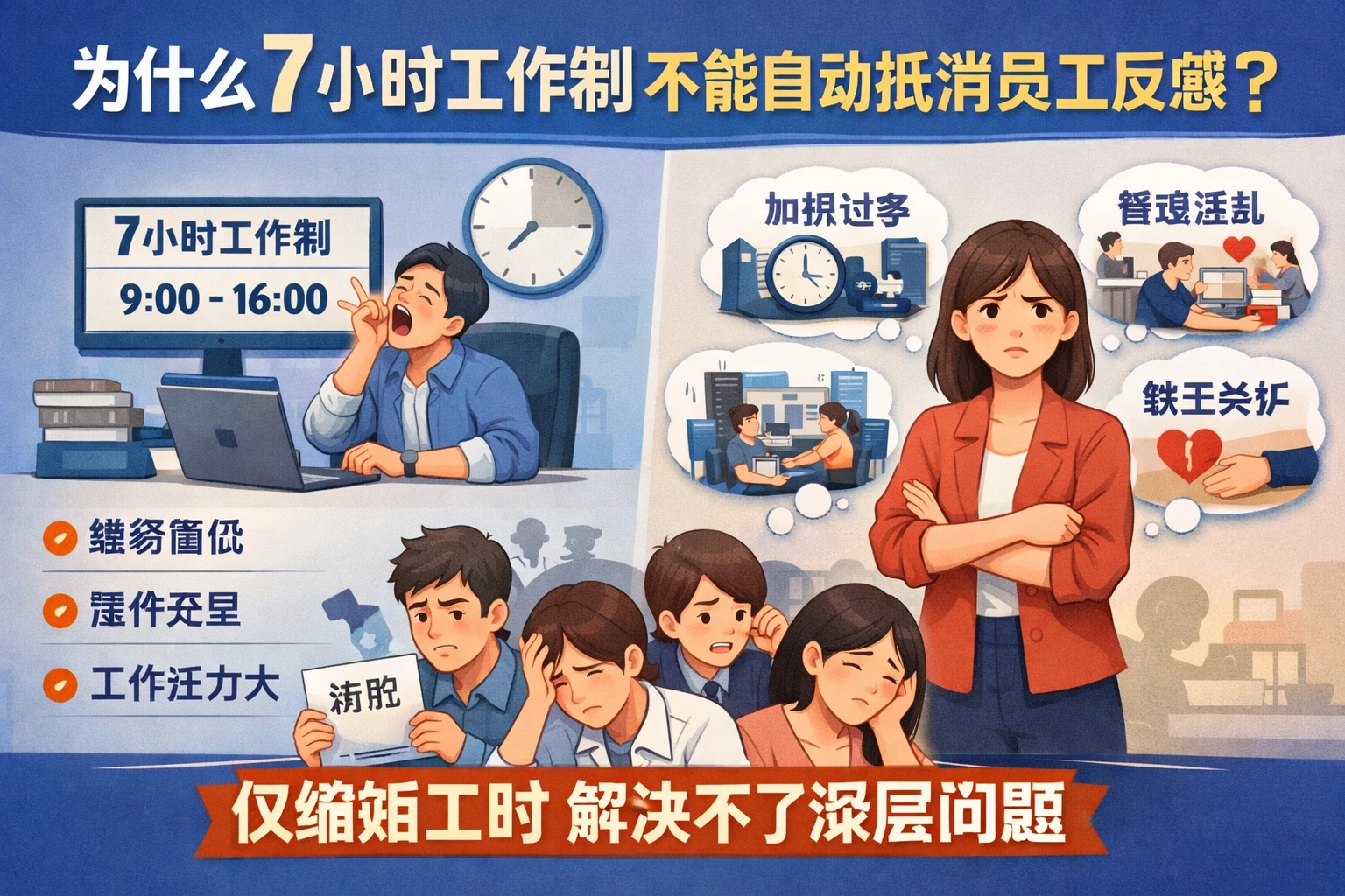 为什么7小时工作制不能自动抵消员工反感