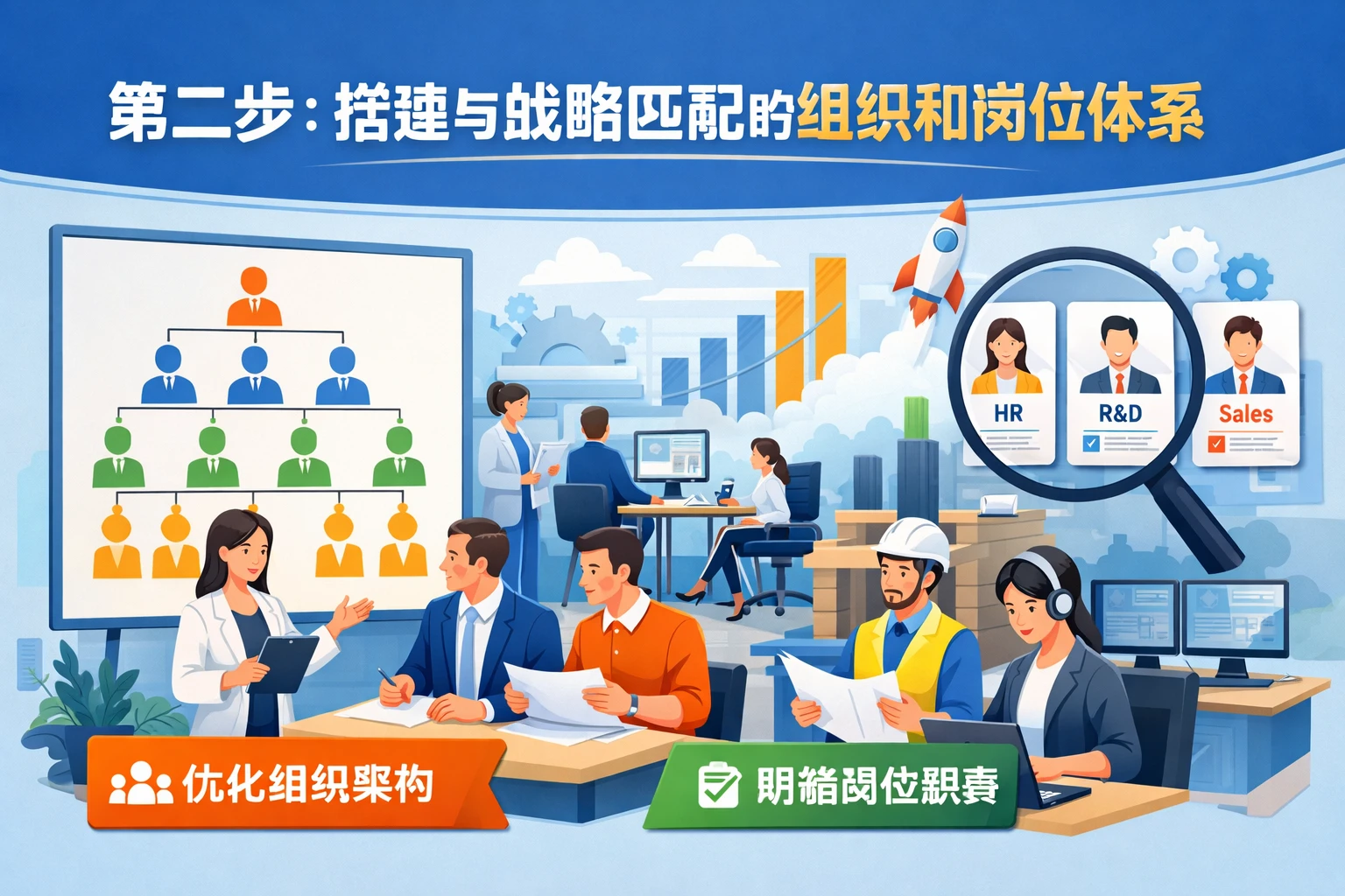 第二步:搭建与战略匹配的组织和岗位体系