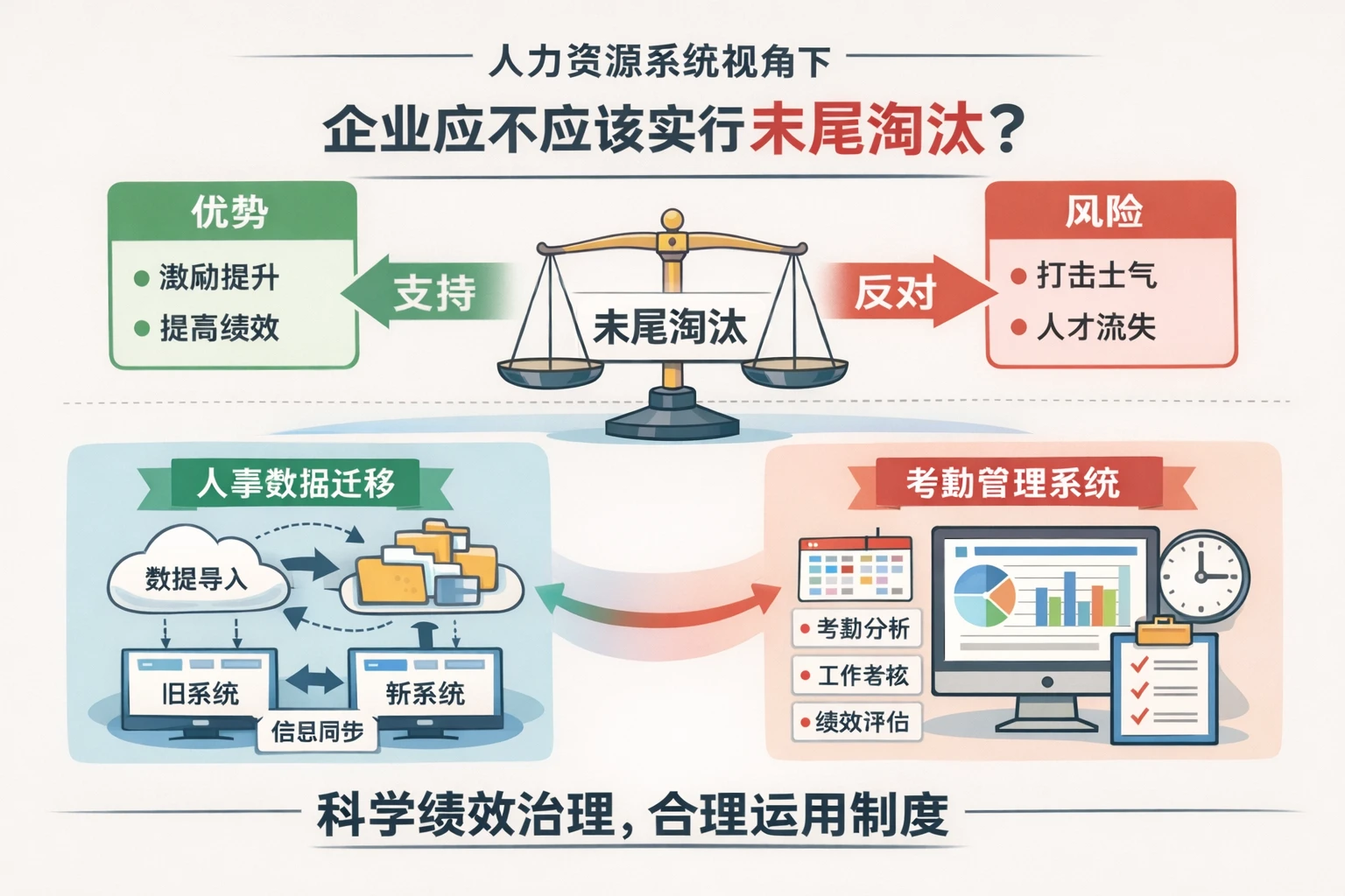 人力资源系统视角下，企业应不应该实行末尾淘汰？结合人事系统数据迁移与考勤管理系统谈绩效治理