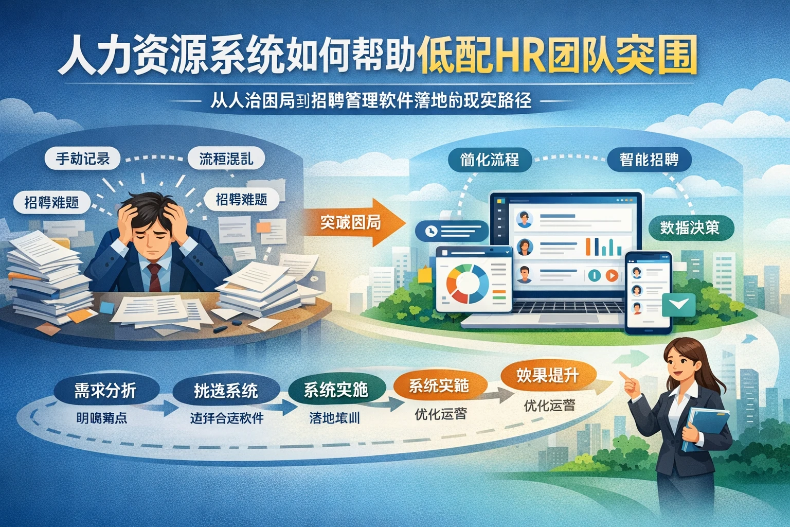 人力资源系统如何帮助低配HR团队突围:从人治困局到招聘管理软件落地的现实路径