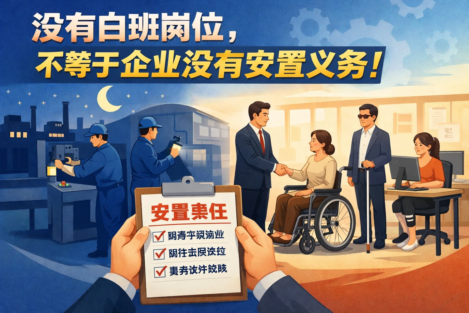 没有白班岗位，不等于企业没有安置义务