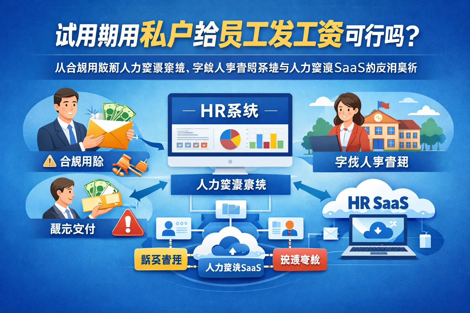 试用期用私户给员工发工资可行吗?从合规风险到人力资源系统、学校人事管理系统与人力资源SaaS的应用解析