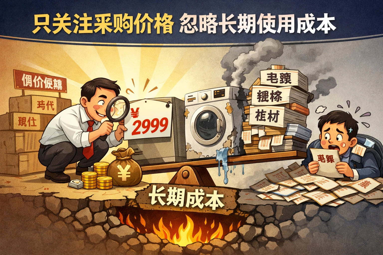 只关注采购价格，忽略长期使用成本