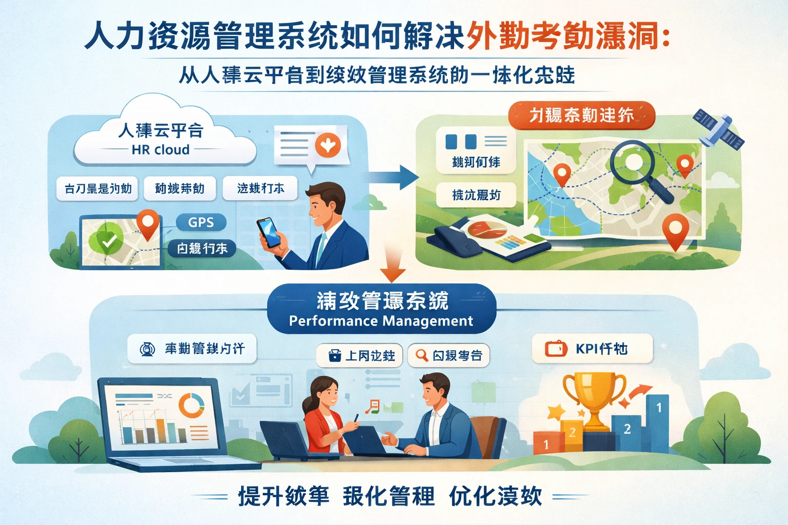 人力资源管理系统如何解决外勤考勤漏洞:从人事云平台到绩效管理系统的一体化实践