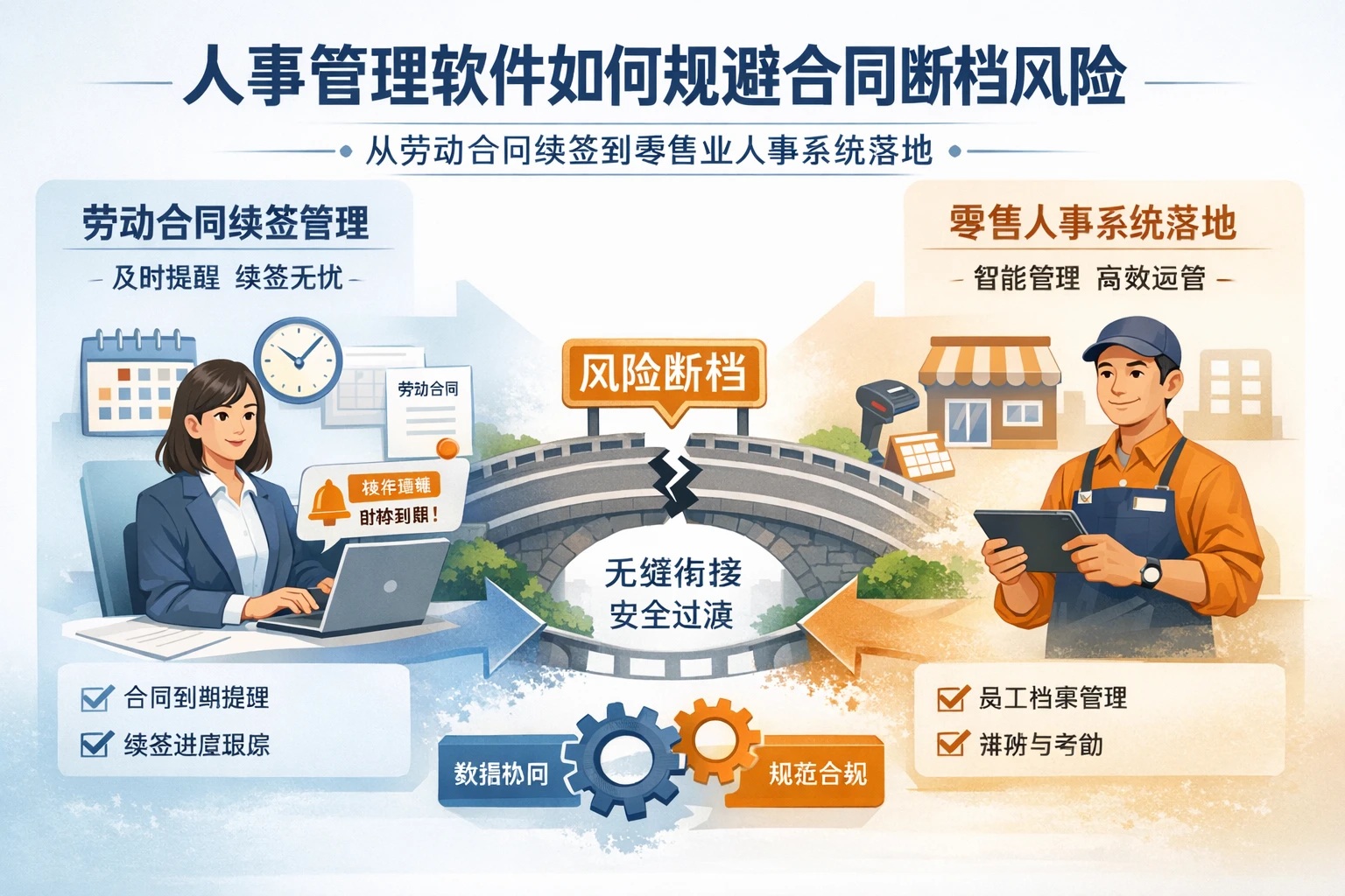 人事管理软件如何规避合同断档风险:从劳动合同续签到零售业人事系统落地