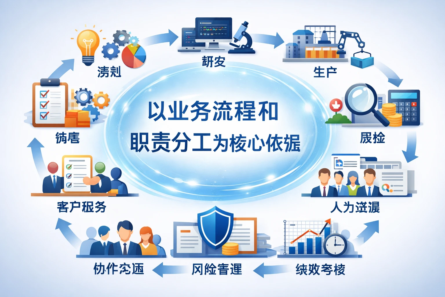 以业务流程和职责分工为核心依据