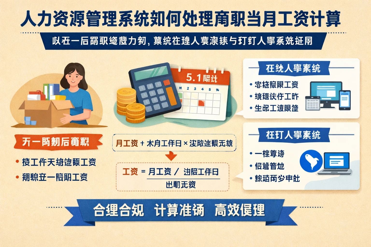 人力资源管理系统如何处理离职当月工资计算：以五一后离职场景为例，兼谈在线人事系统与钉钉人事系统应用