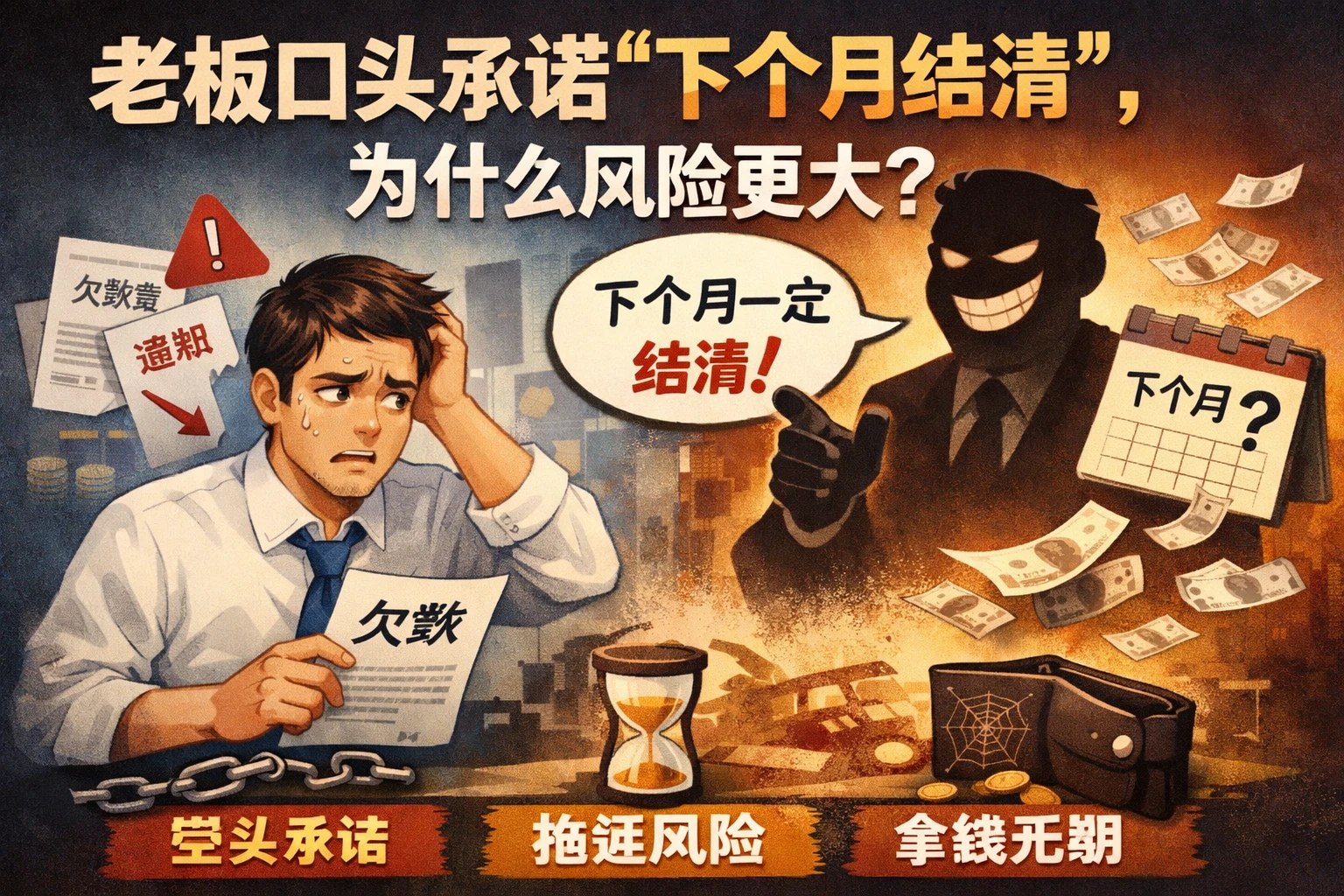 老板口头承诺“下个月结清”，为什么风险更大