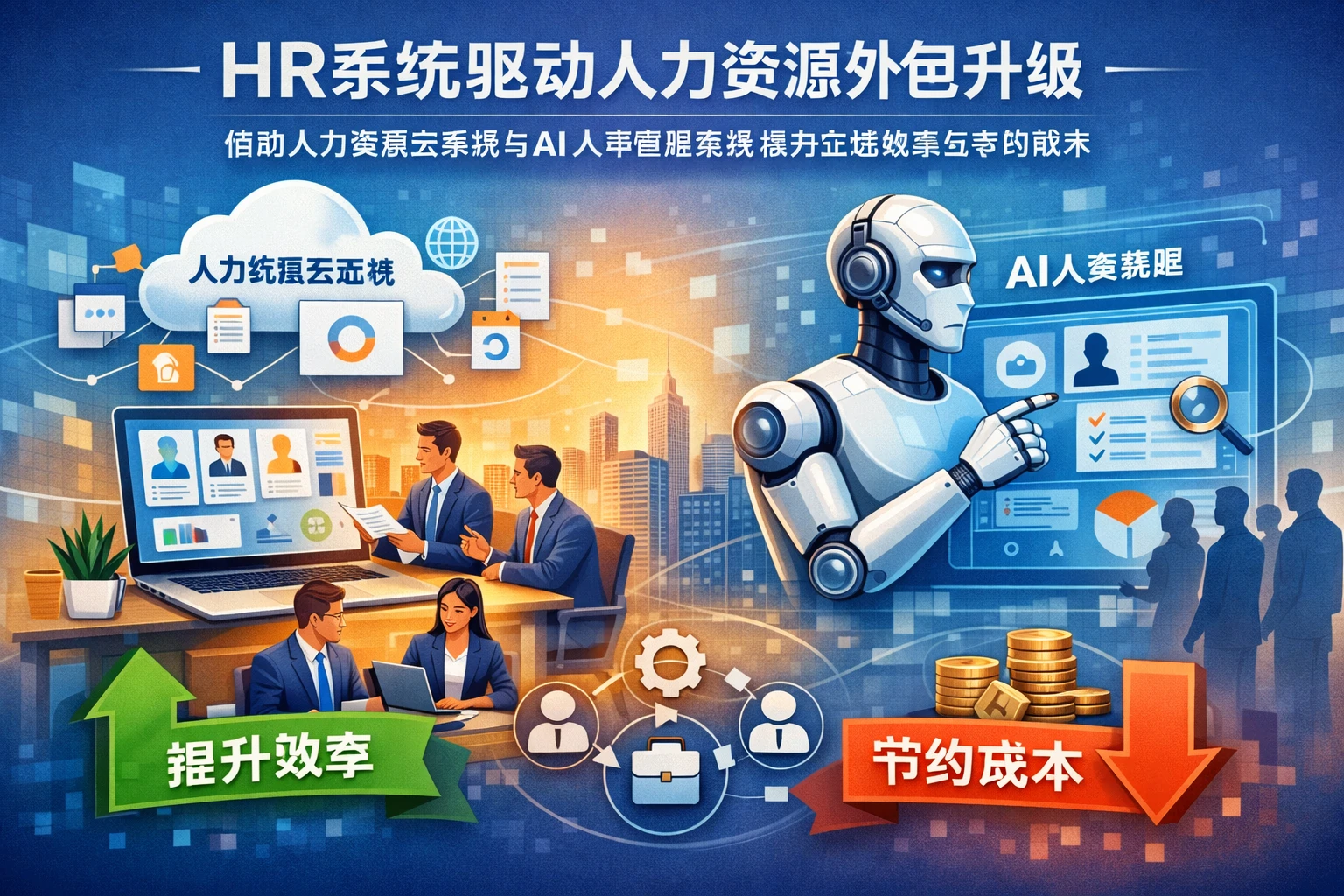 HR系统驱动人力资源外包升级:借助人力资源云系统与AI人事管理系统提升企业效率与节约成本