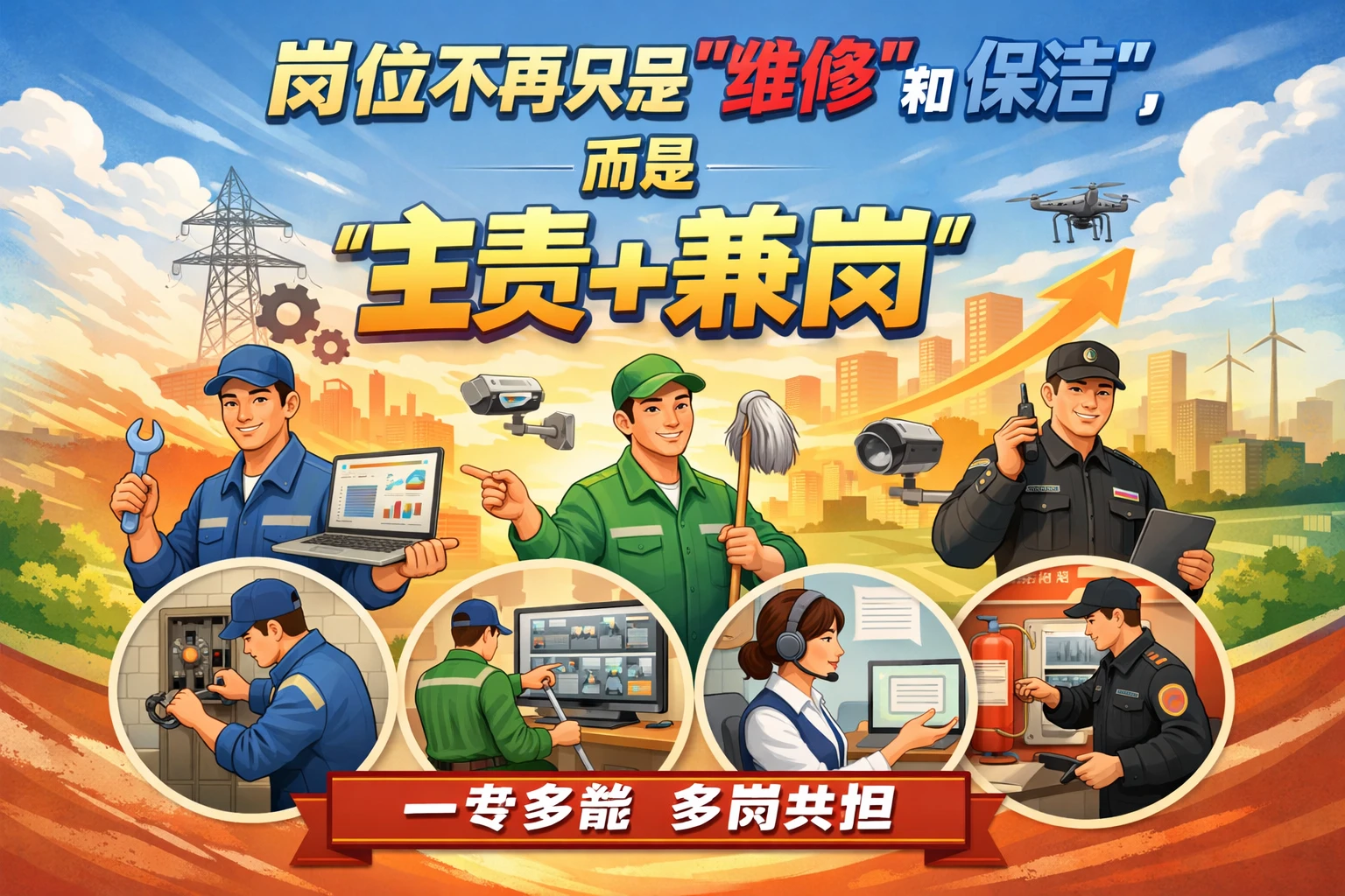 岗位不再只是“维修”和“保洁”,而是“主责+兼岗”