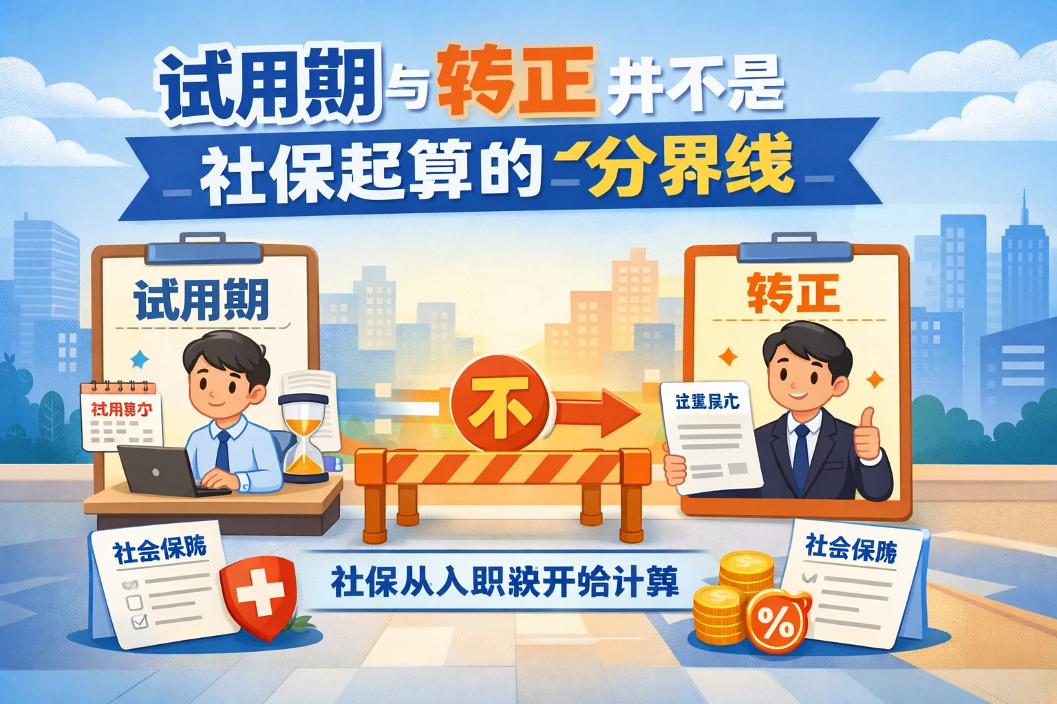 试用期与转正并不是社保起算的分界线