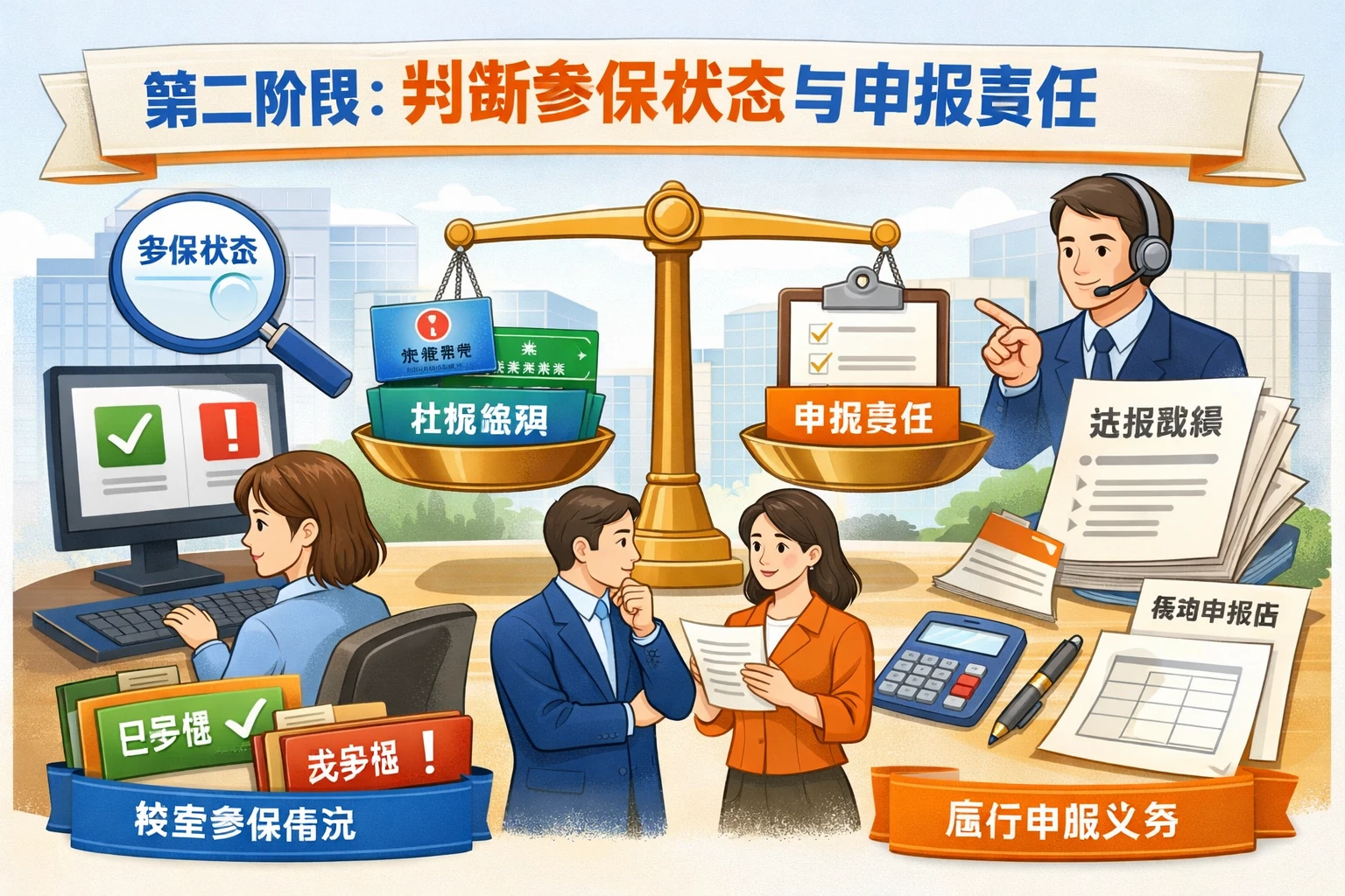 第二阶段：判断参保状态与申报责任