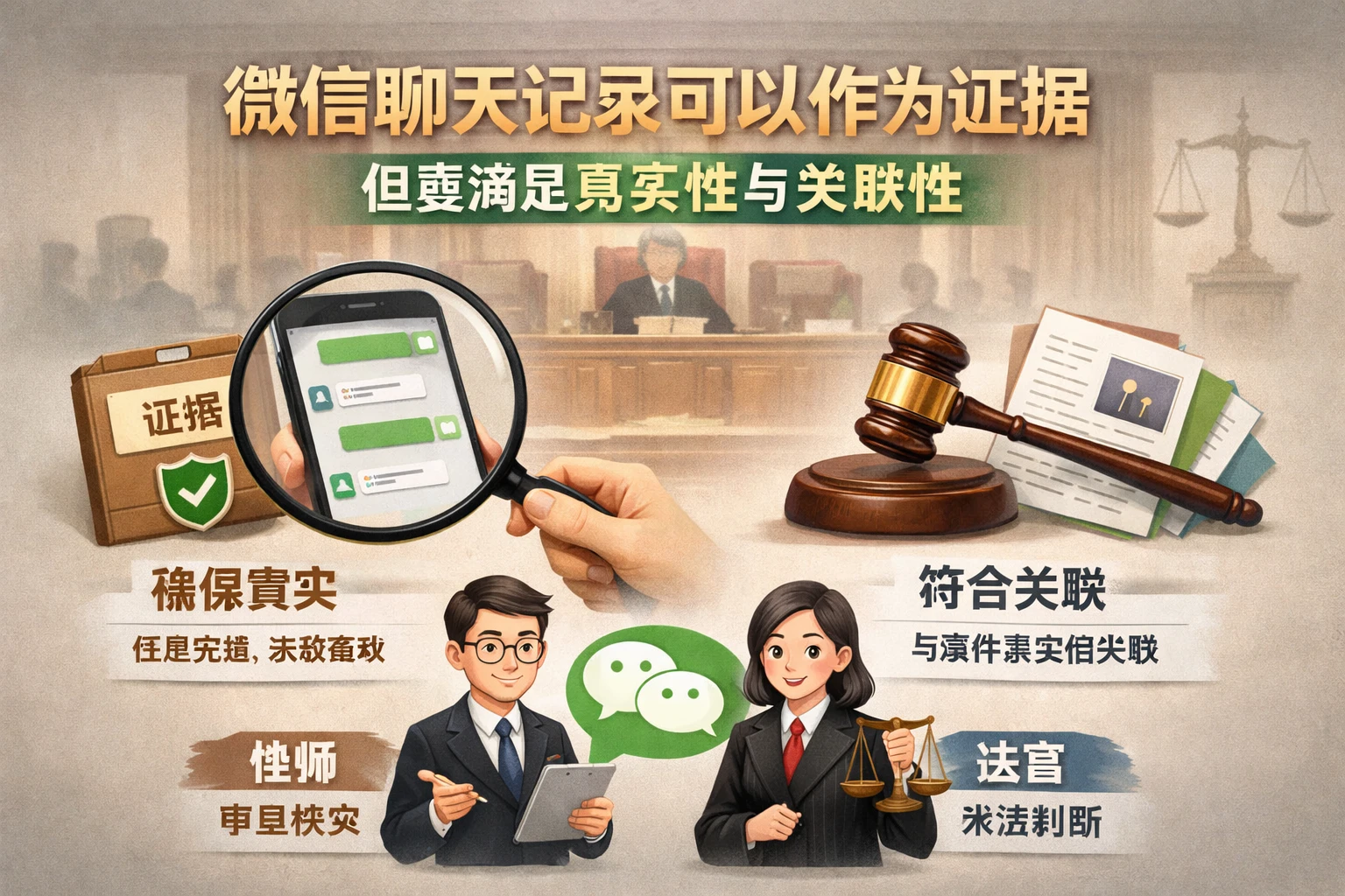 微信聊天记录可以作为证据，但要满足真实性与关联性